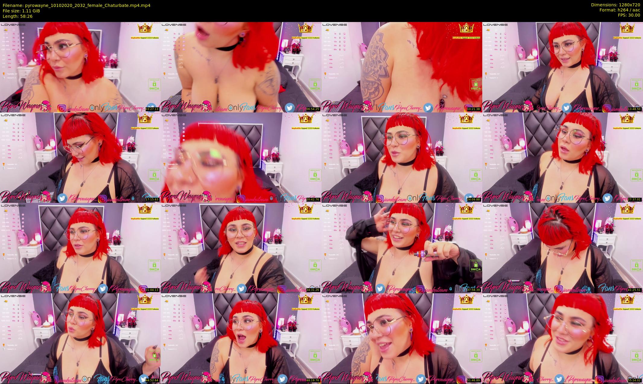 pyrowayne — 59 minute Chaturbate female cam show recording, 720p, Oct 10, 2020