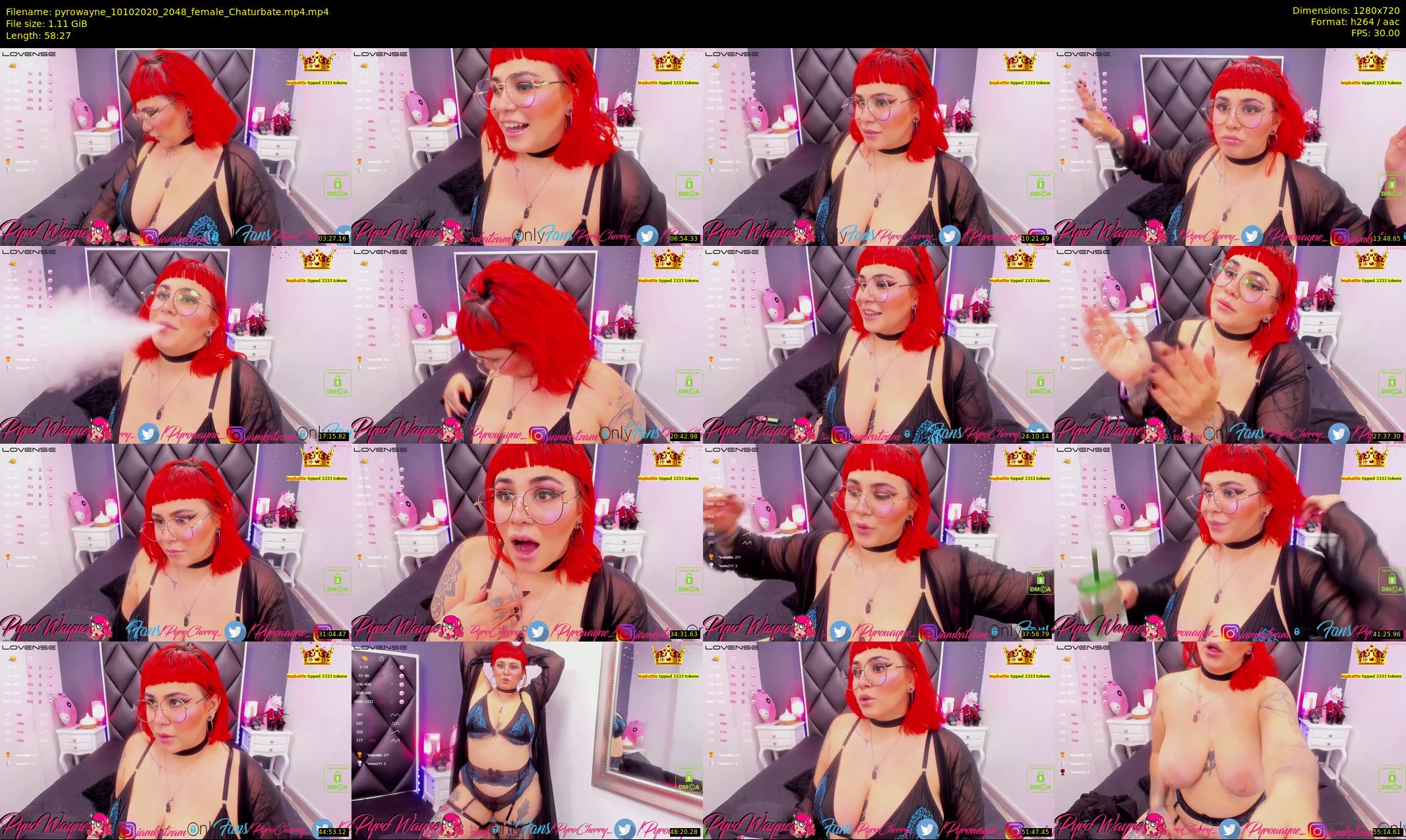 pyrowayne — 59 minute Chaturbate female cam show recording, 720p, Oct 10, 2020