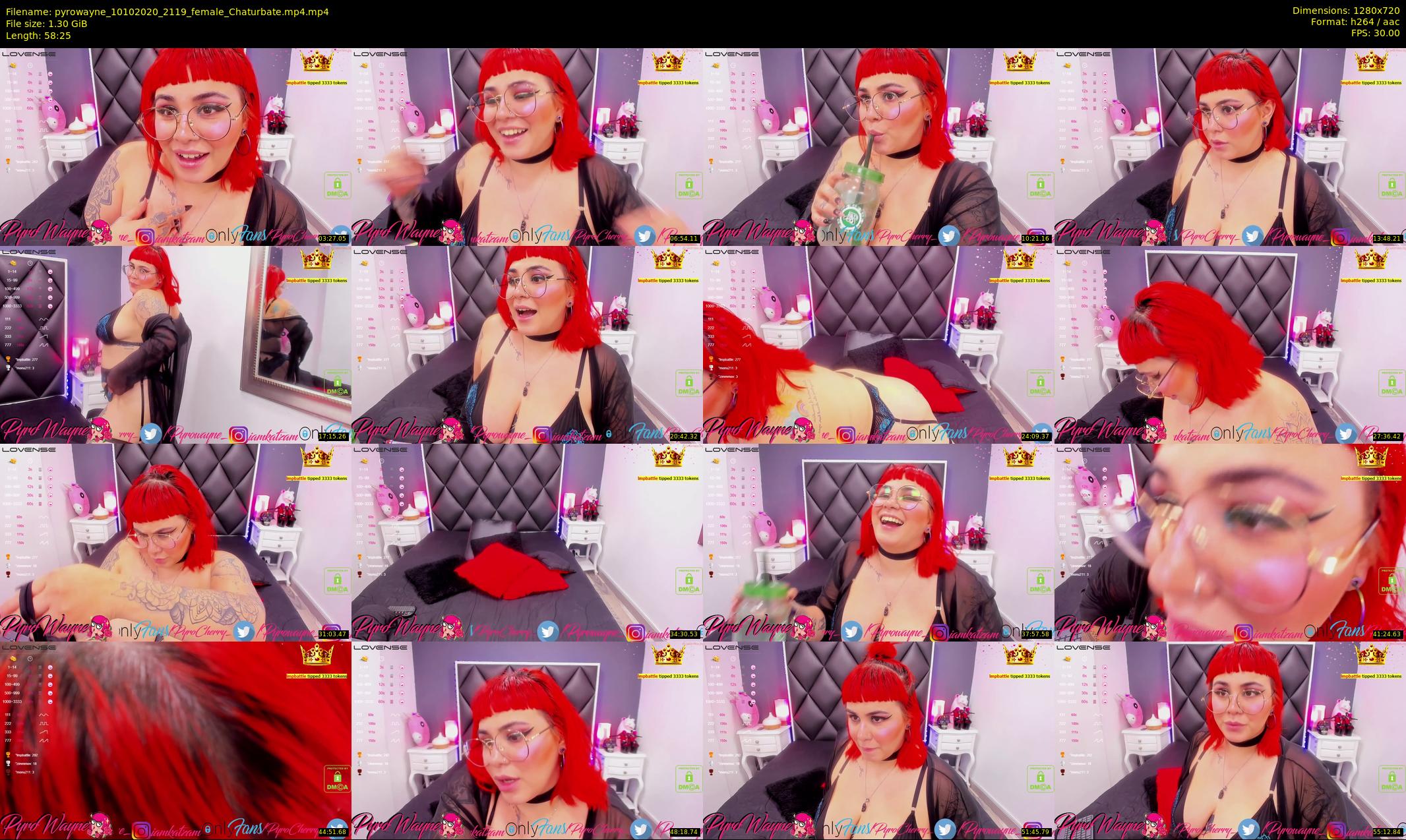 pyrowayne — 59 minute Chaturbate female cam show recording, 720p, Oct 10, 2020