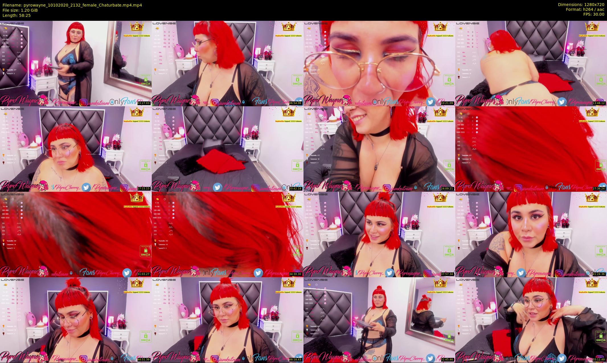 pyrowayne — 59 minute Chaturbate female cam show recording, 720p, Oct 10, 2020