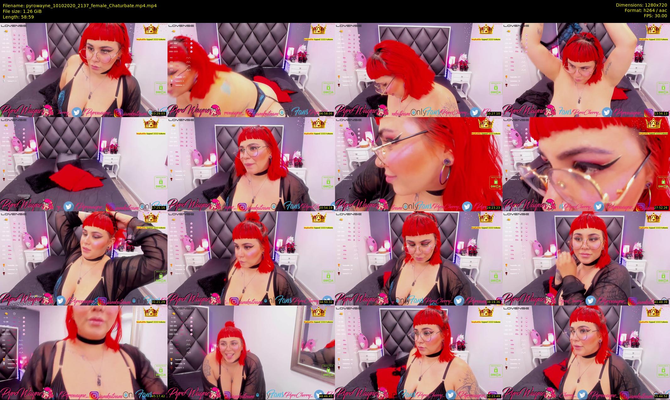 pyrowayne — 59 minute Chaturbate female cam show recording, 720p, Oct 10, 2020