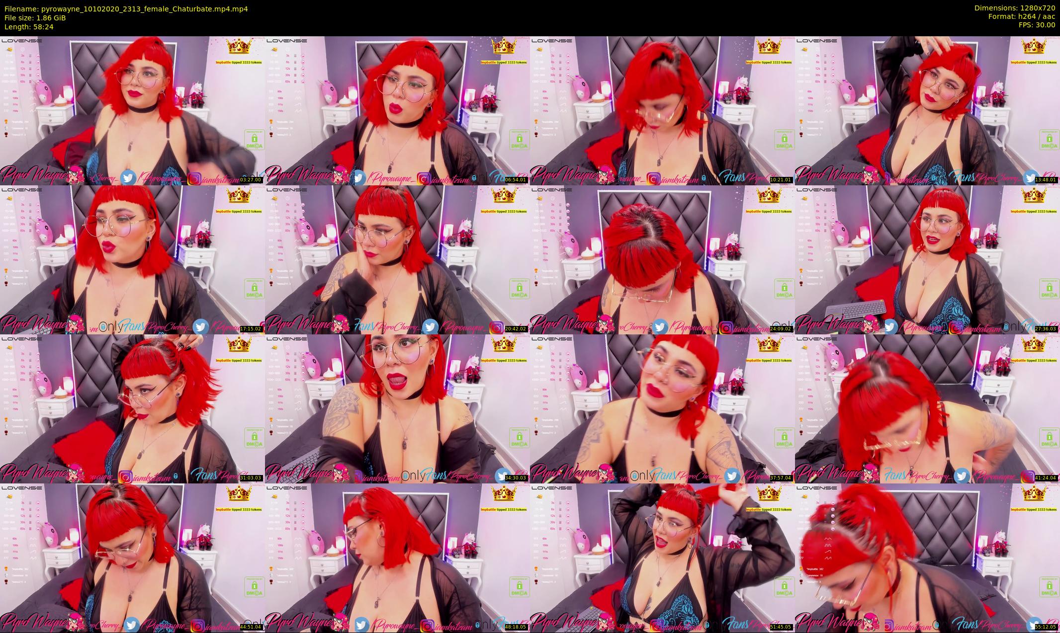 pyrowayne — 59 minute Chaturbate female cam show recording, 720p, Oct 10, 2020