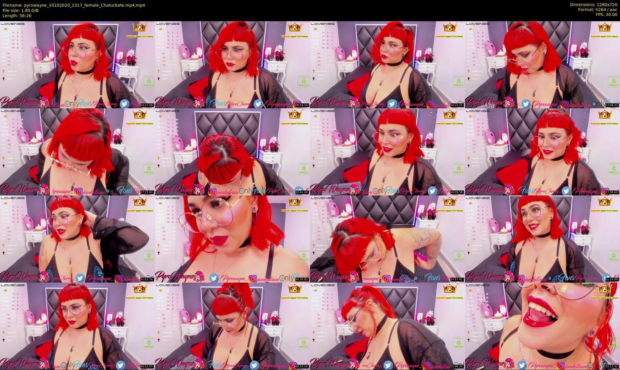 pyrowayne — 59 minute Chaturbate female cam show recording, 720p, Oct 10, 2020