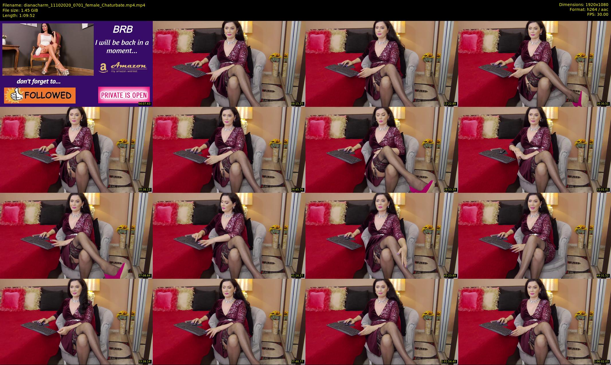 dianacharm — 70 minute Chaturbate female cam show recording, 1080p, Oct 11, 2020