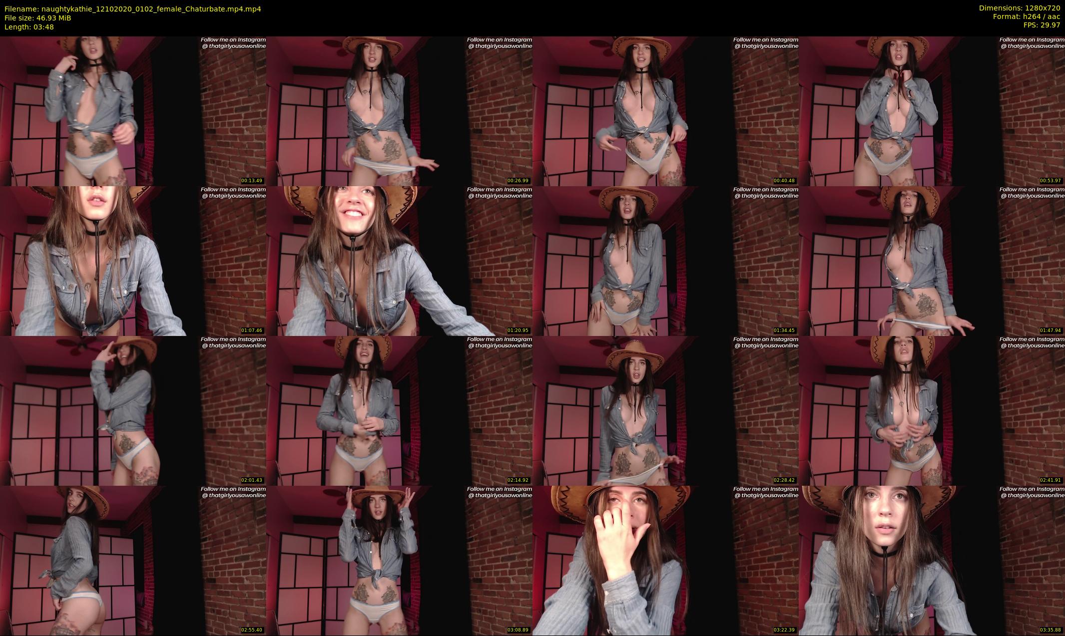 naughtykathie — 4 minute Chaturbate female cam show recording, 720p, Oct 12, 2020