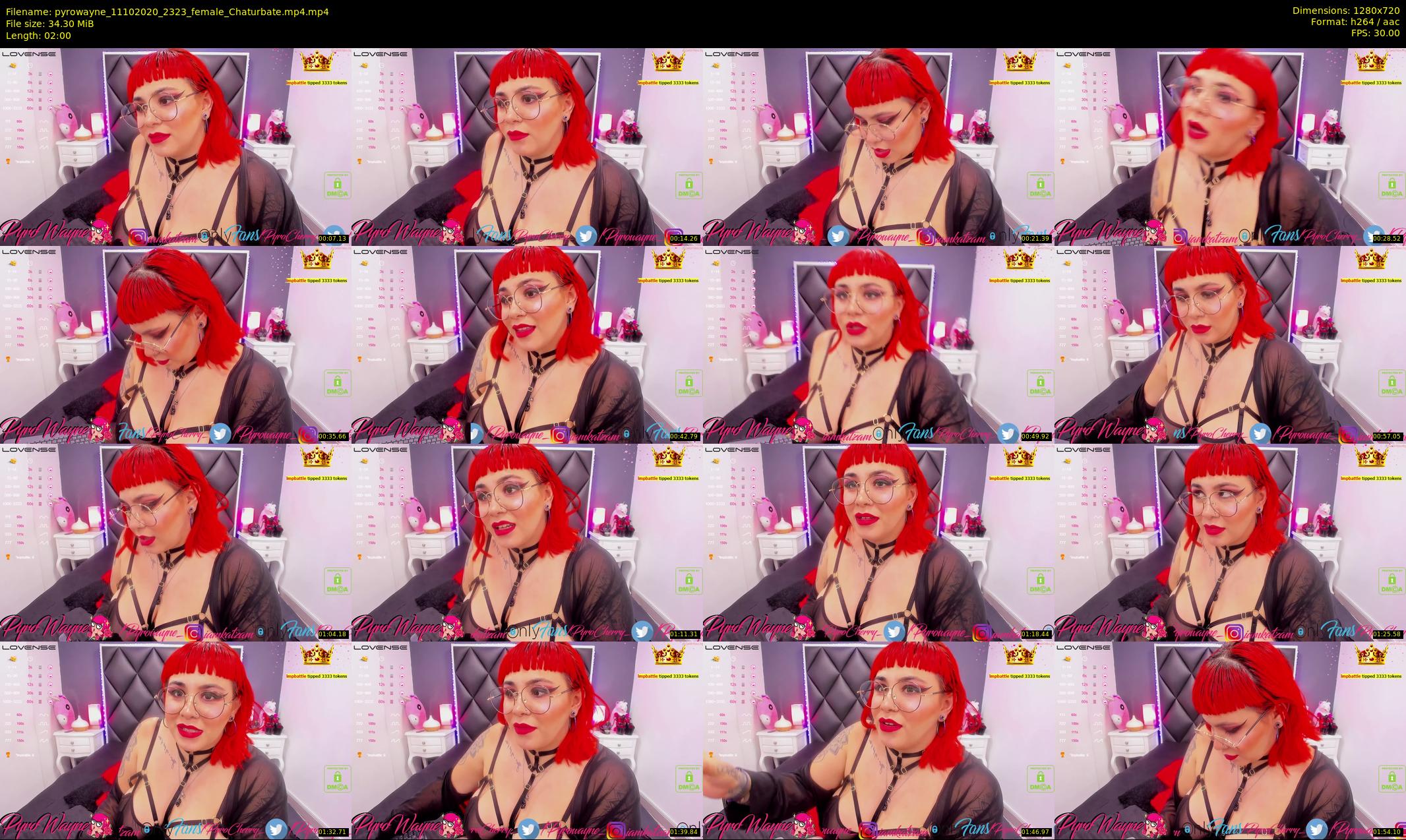 pyrowayne — 2 minute Chaturbate female cam show recording, 720p, Oct 11, 2020