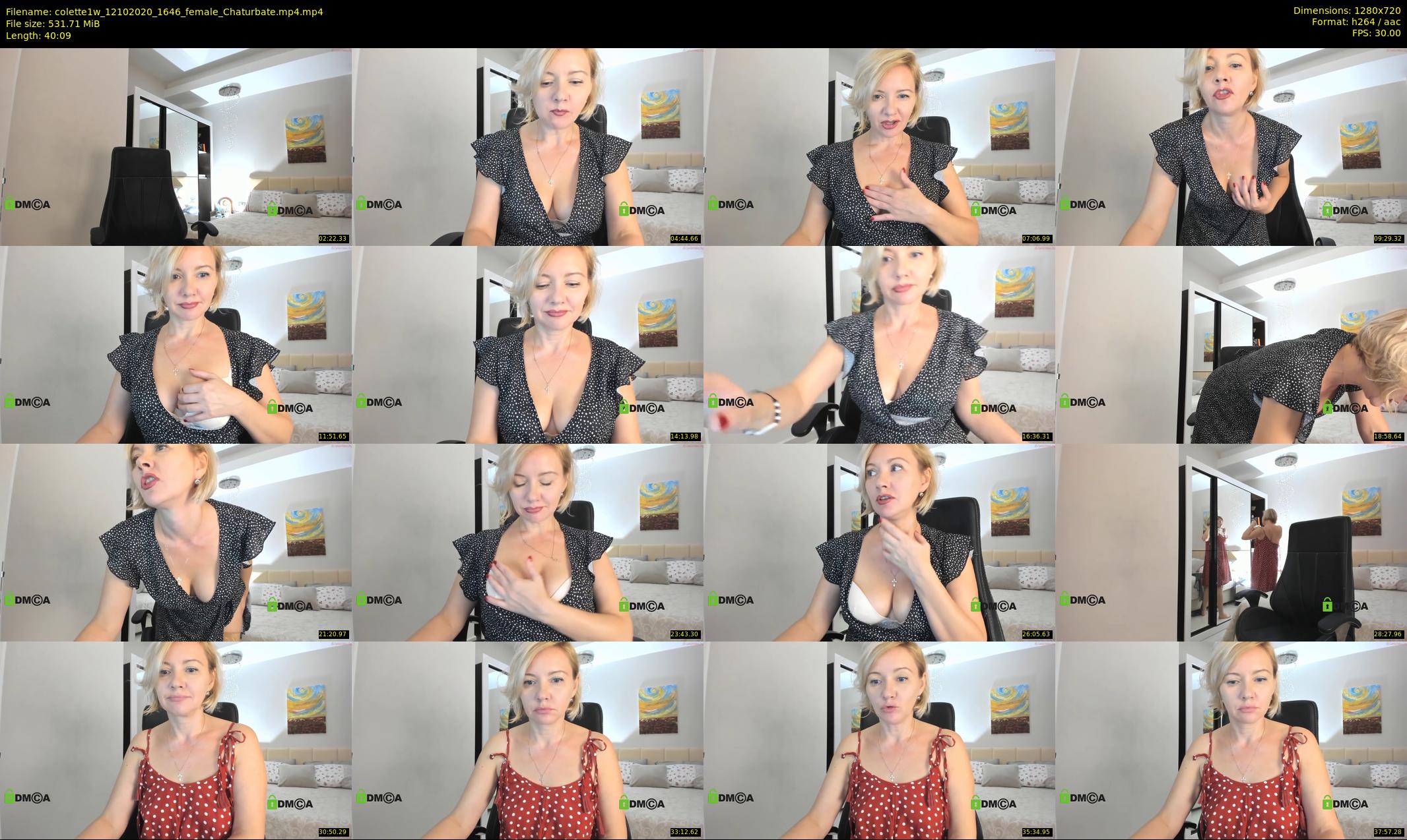 colette1w — 41 minute Chaturbate female cam show recording, 720p, Oct 12, 2020