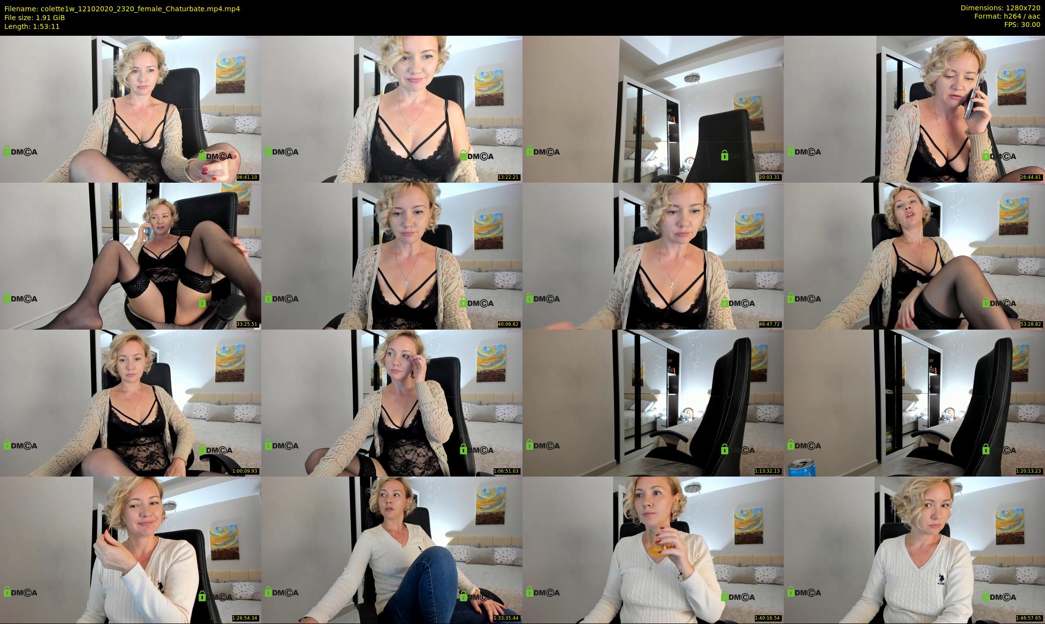 colette1w — 114 minute Chaturbate female cam show recording, 720p, Oct 12, 2020