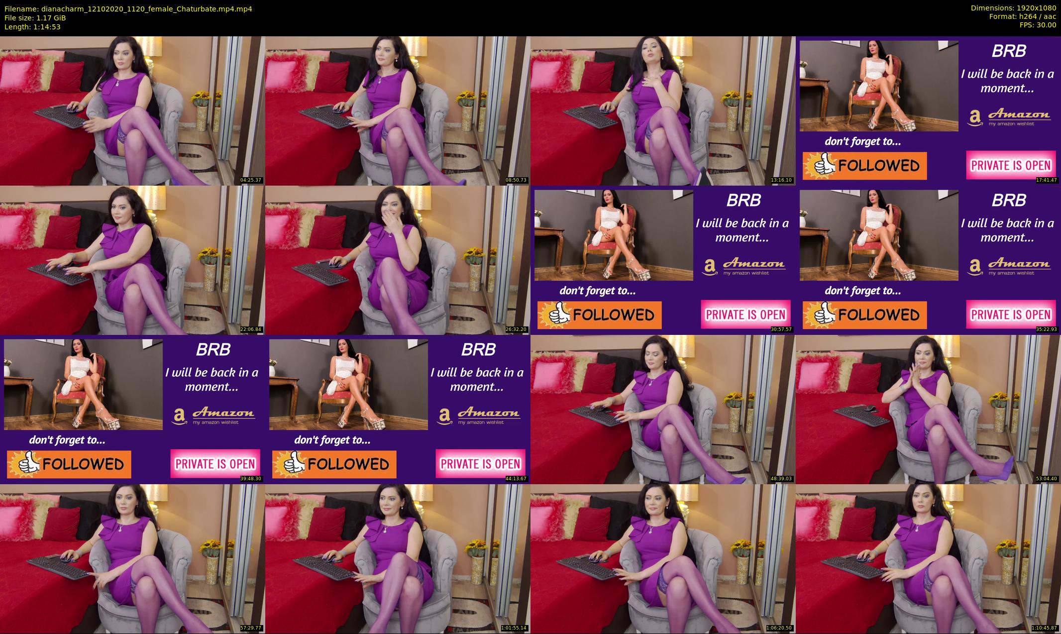 dianacharm — 75 minute Chaturbate female cam show recording, 1080p, Oct 12, 2020
