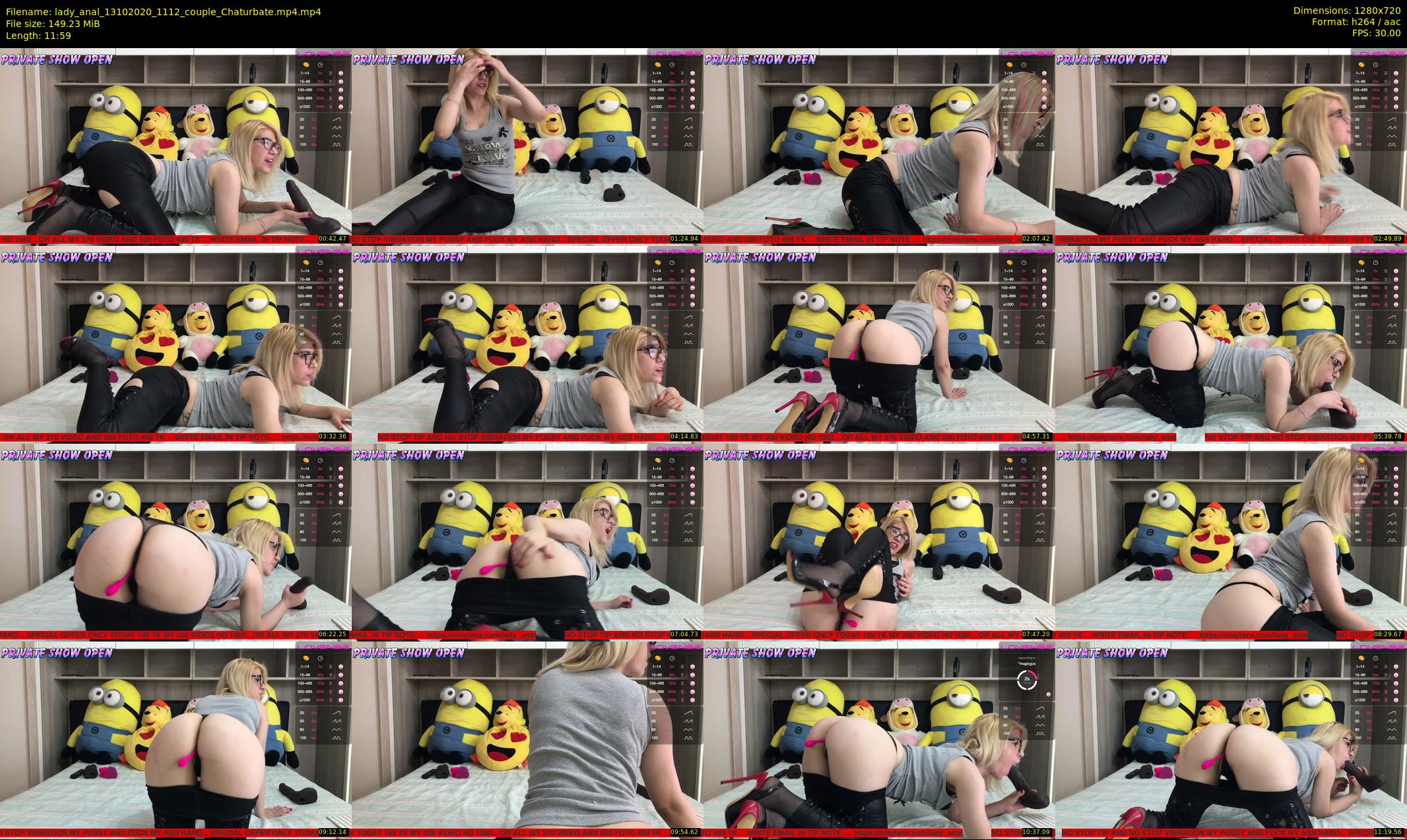 lady_anal — 12 minute Chaturbate female cam show recording, 720p, Oct 13, 2020