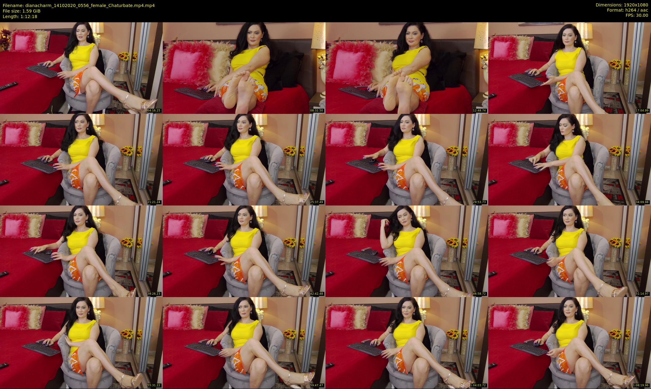 dianacharm — 73 minute Chaturbate female cam show recording, 1080p, Oct 14, 2020