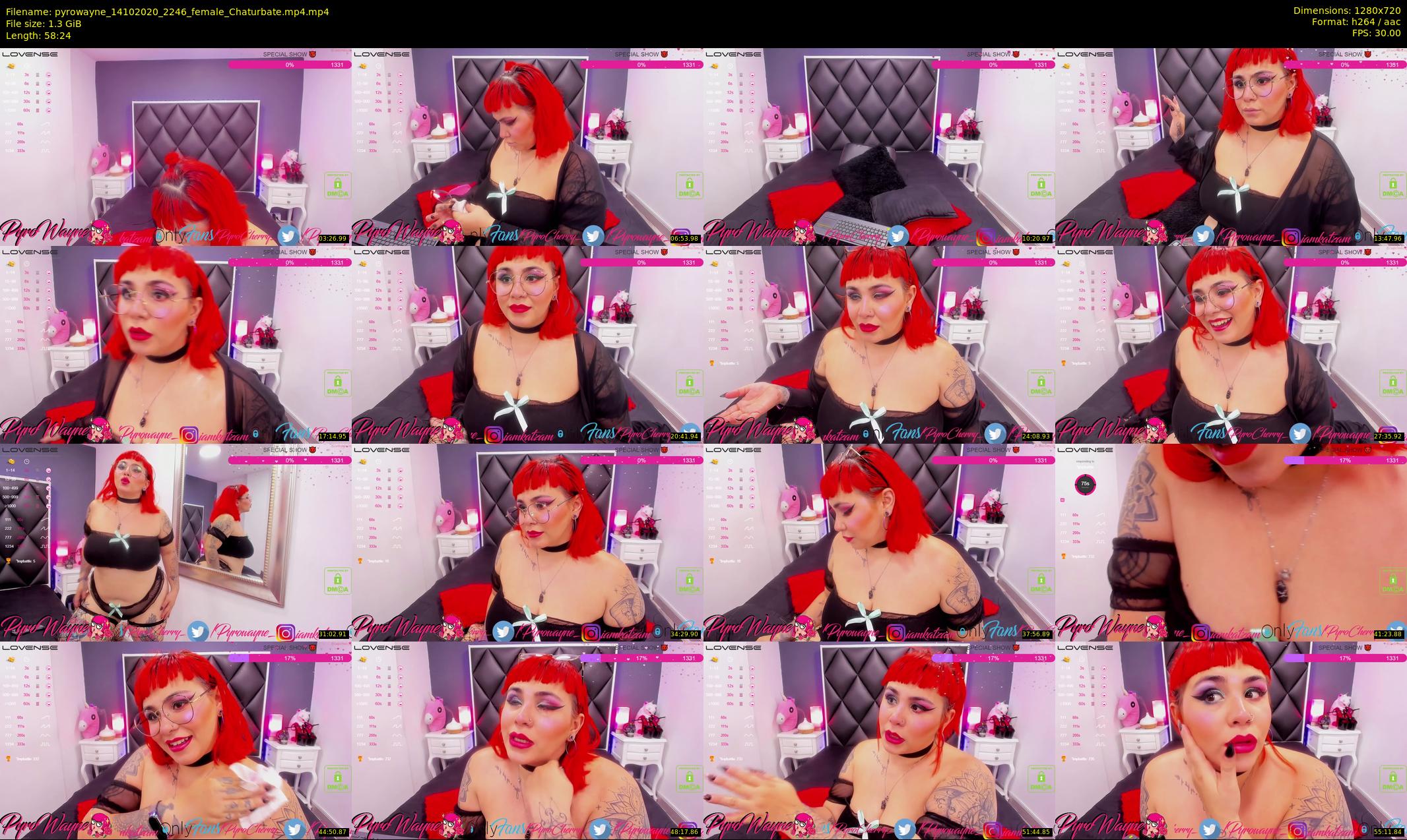 pyrowayne — 59 minute Chaturbate female cam show recording, 720p, Oct 14, 2020