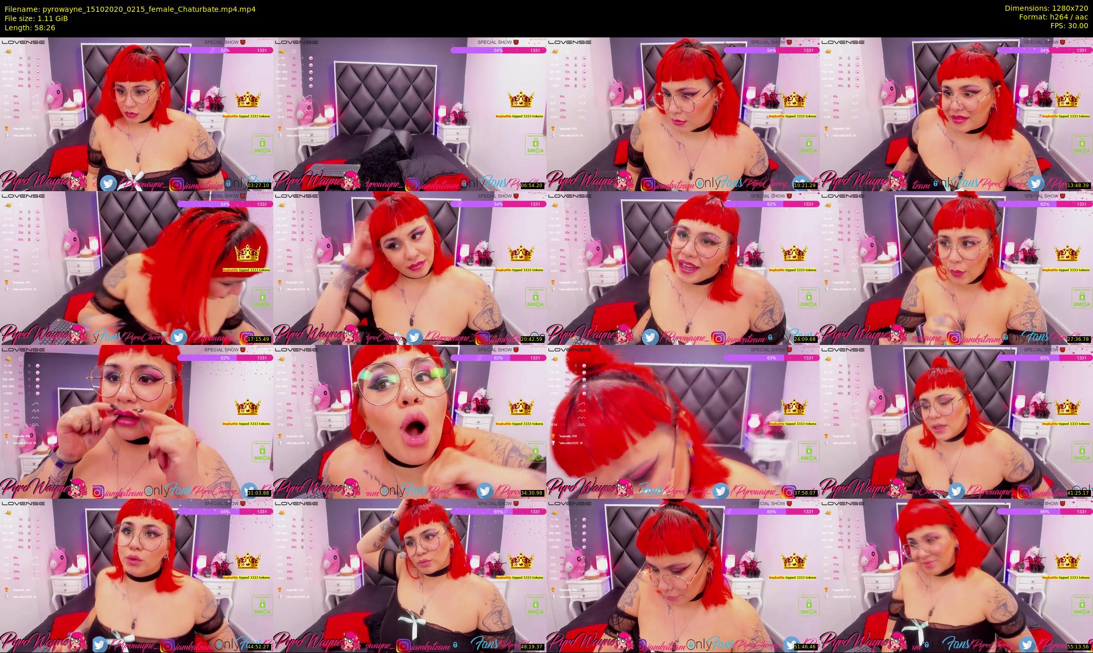 pyrowayne — 59 minute Chaturbate female cam show recording, 720p, Oct 15, 2020