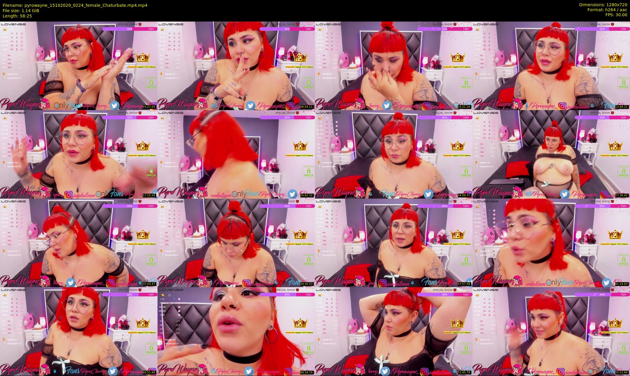 pyrowayne — 59 minute Chaturbate female cam show recording, 720p, Oct 15, 2020