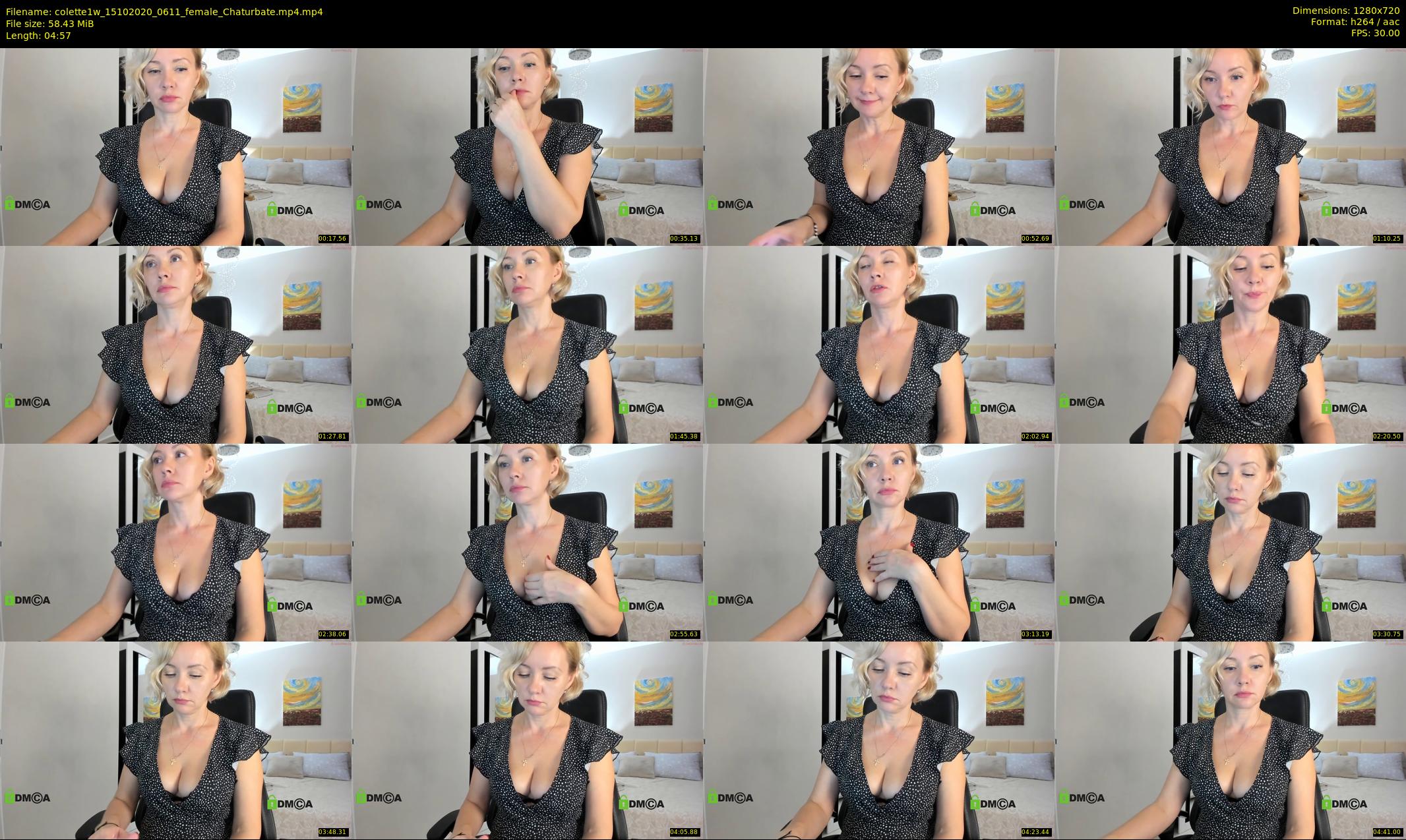 colette1w — 5 minute Chaturbate female cam show recording, 720p, Oct 15, 2020