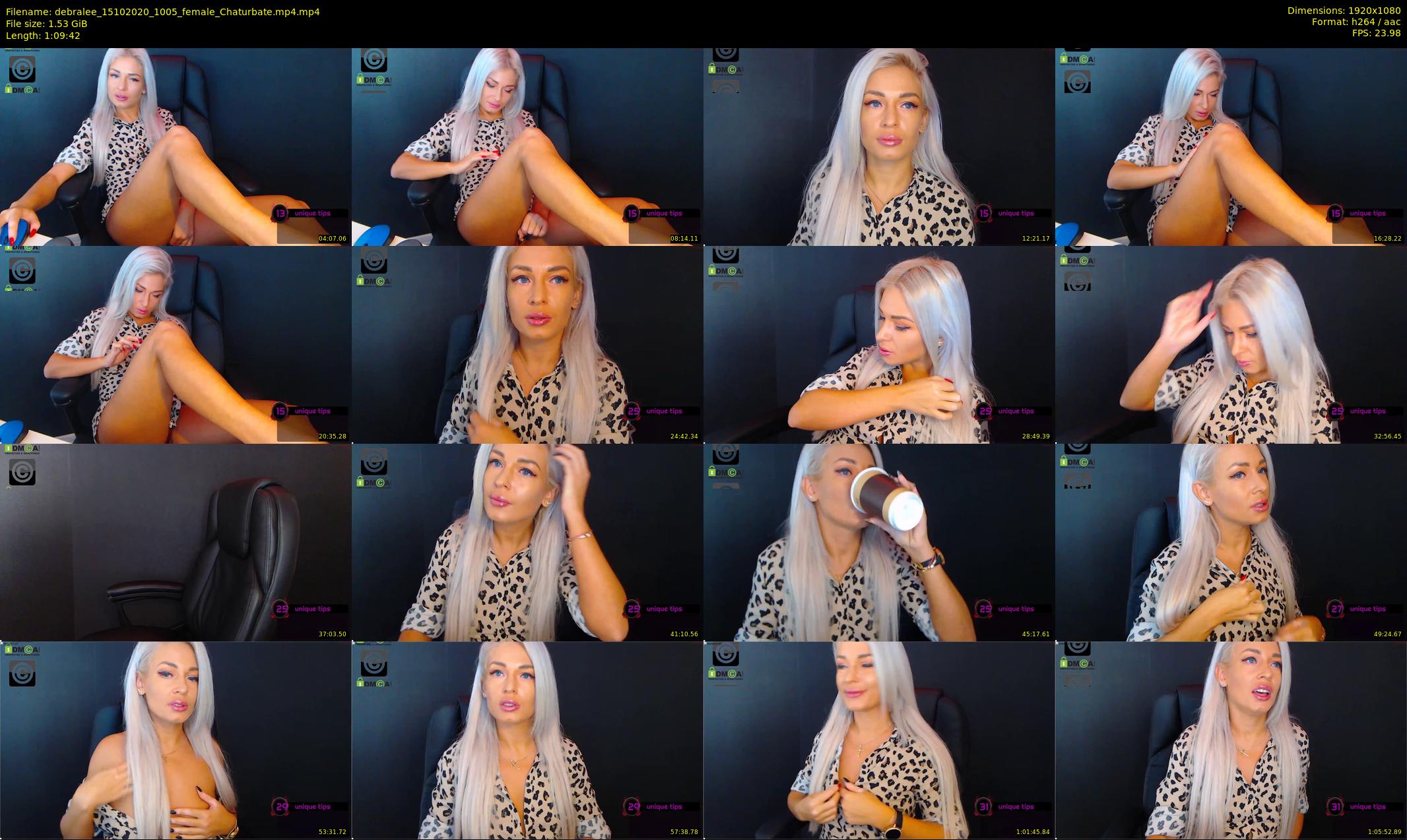 debralee — 70 minute Chaturbate female cam show recording, 1080p, Oct 15, 2020