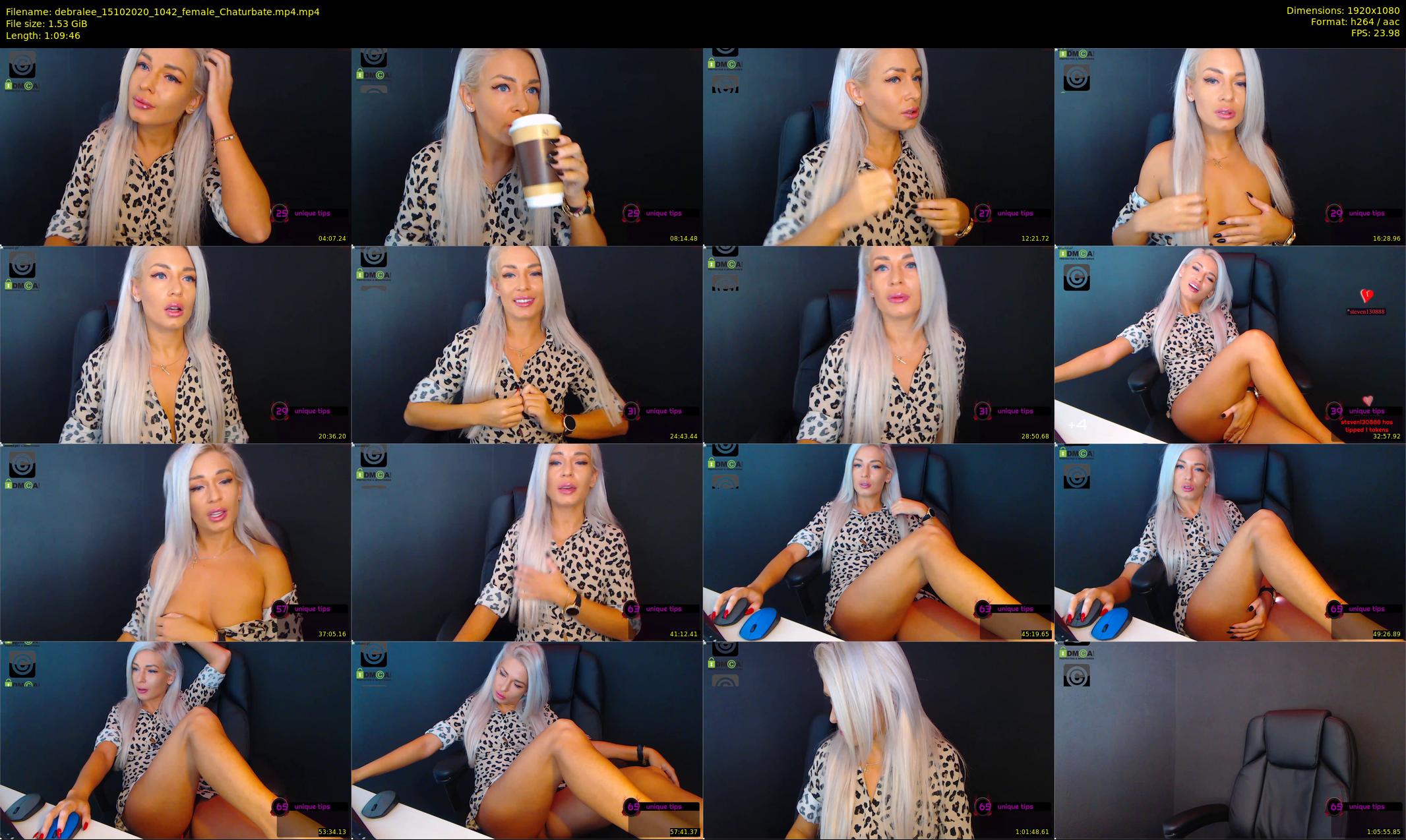 debralee — 70 minute Chaturbate female cam show recording, 1080p, Oct 15, 2020