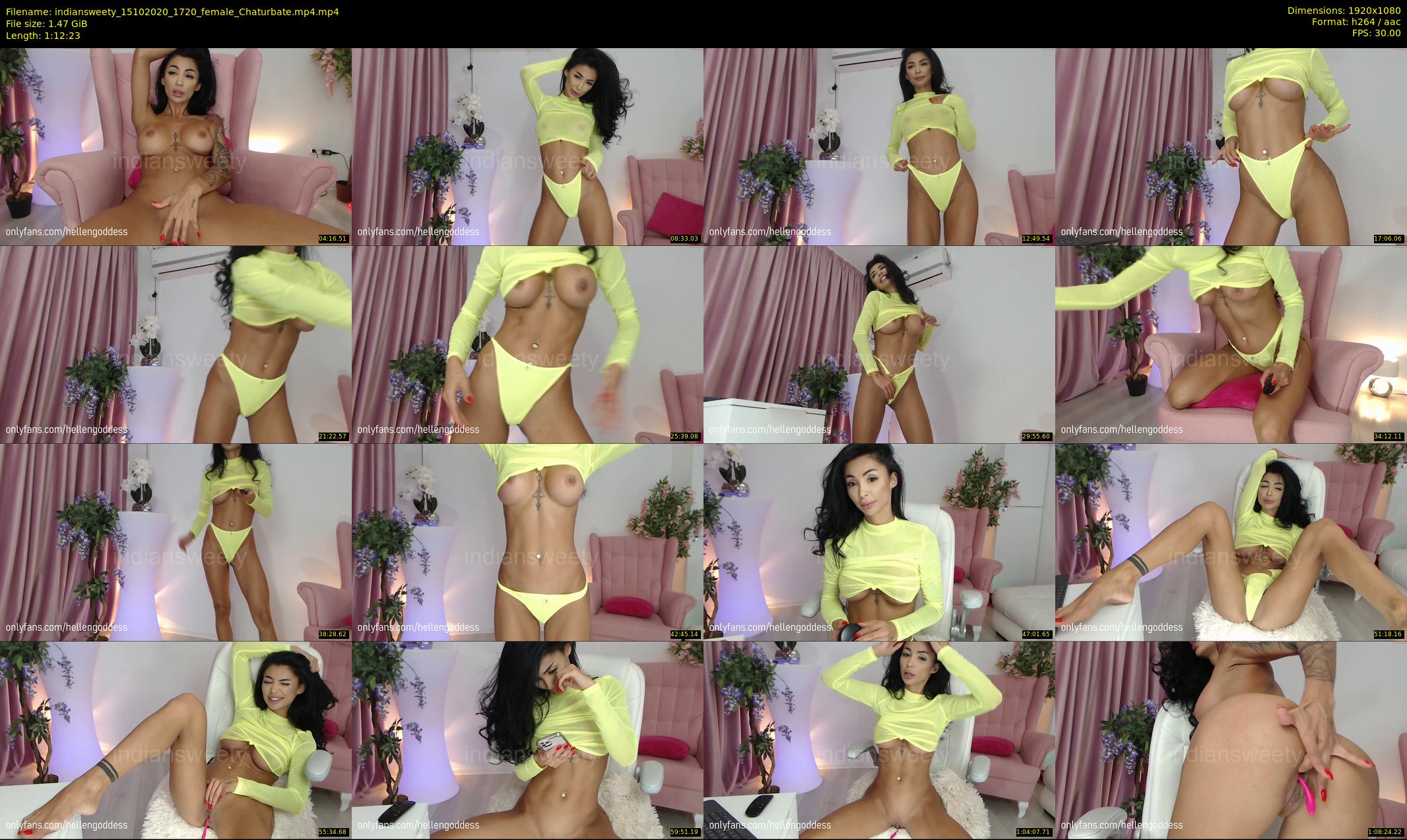 indiansweety — 73 minute Chaturbate female cam show recording, 1080p, Oct 15, 2020