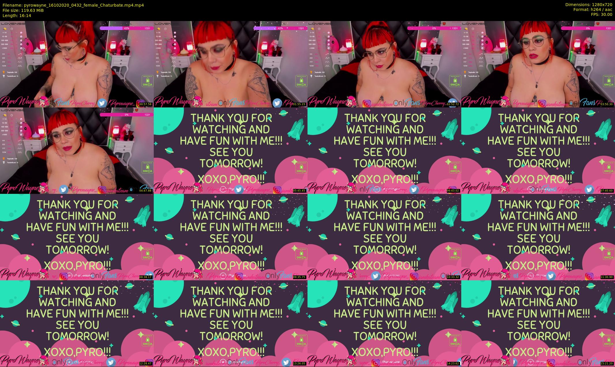 pyrowayne — 17 minute Chaturbate female cam show recording, 720p, Oct 16, 2020