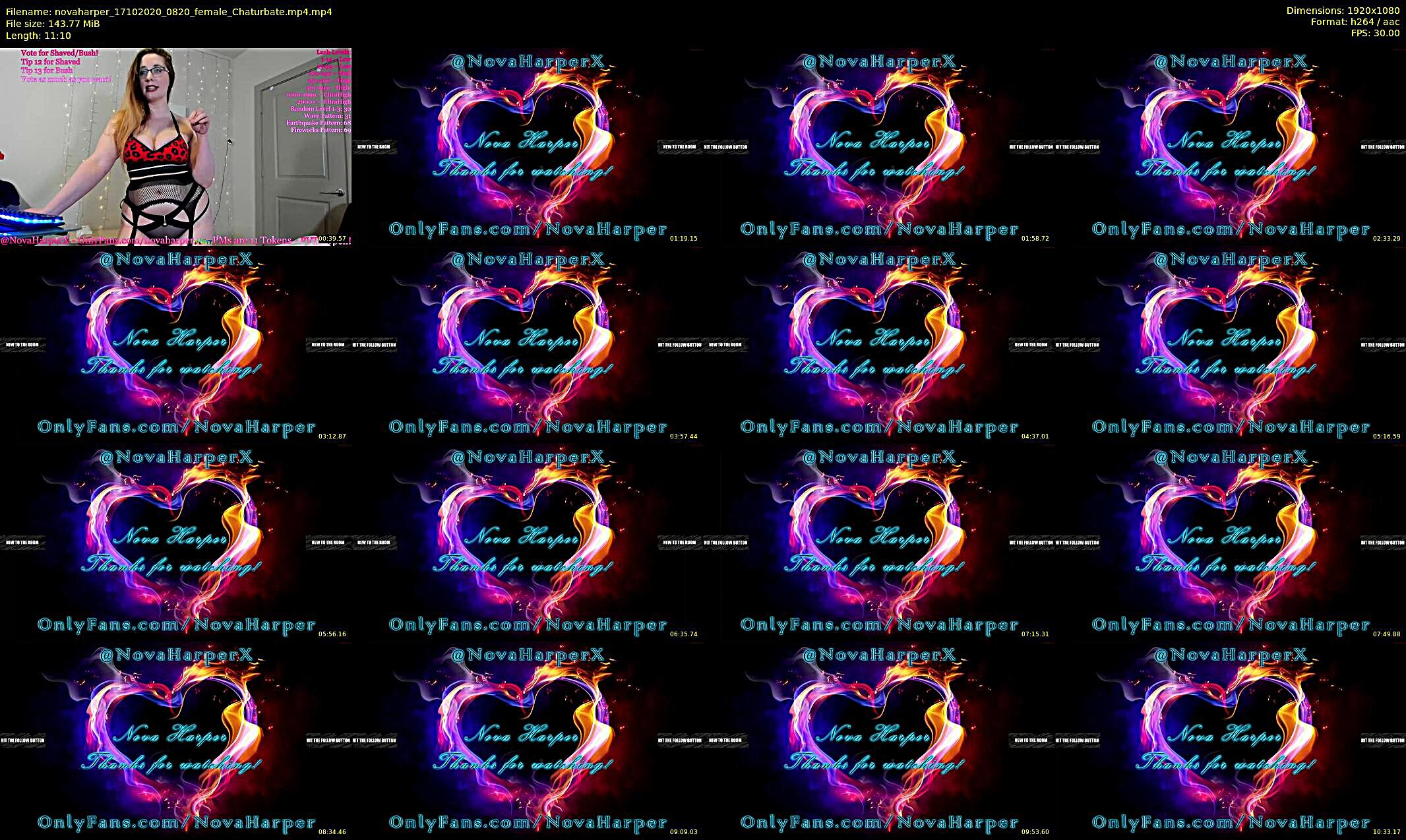 novaharper — 12 minute Chaturbate female cam show recording, 1080p, Oct 17, 2020