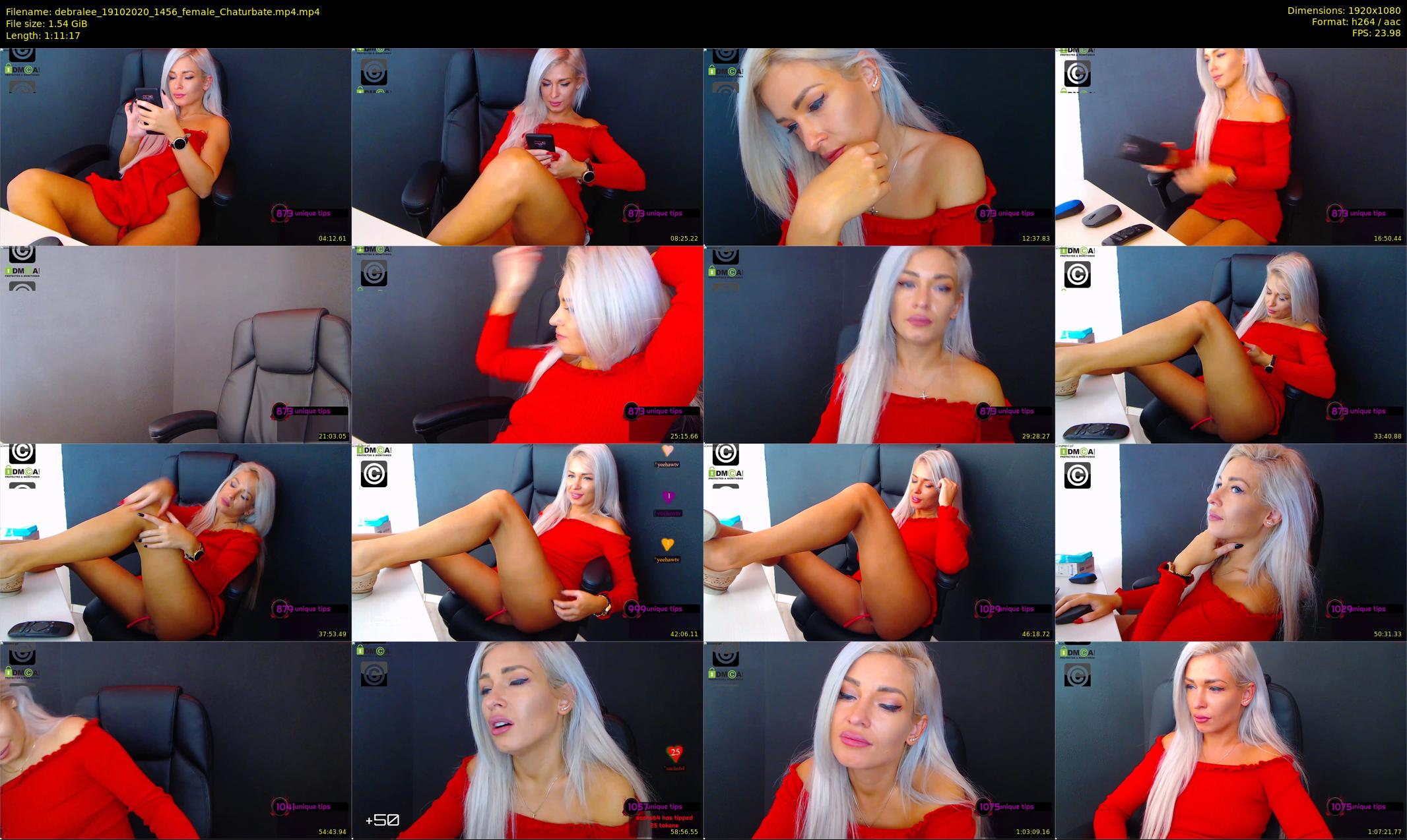 debralee — 72 minute Chaturbate female cam show recording, 1080p, Oct 19, 2020
