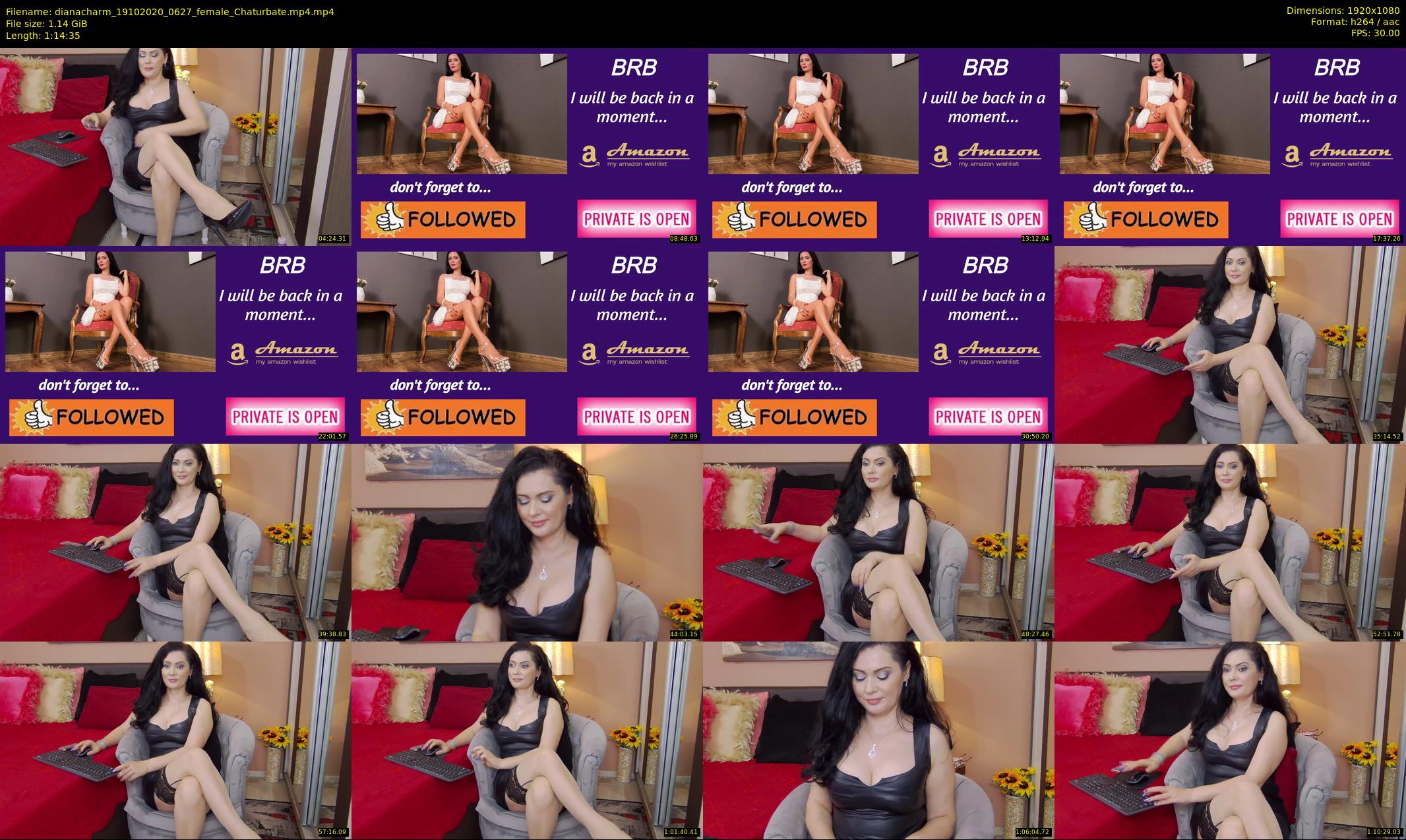 dianacharm — 75 minute Chaturbate female cam show recording, 1080p, Oct 19, 2020