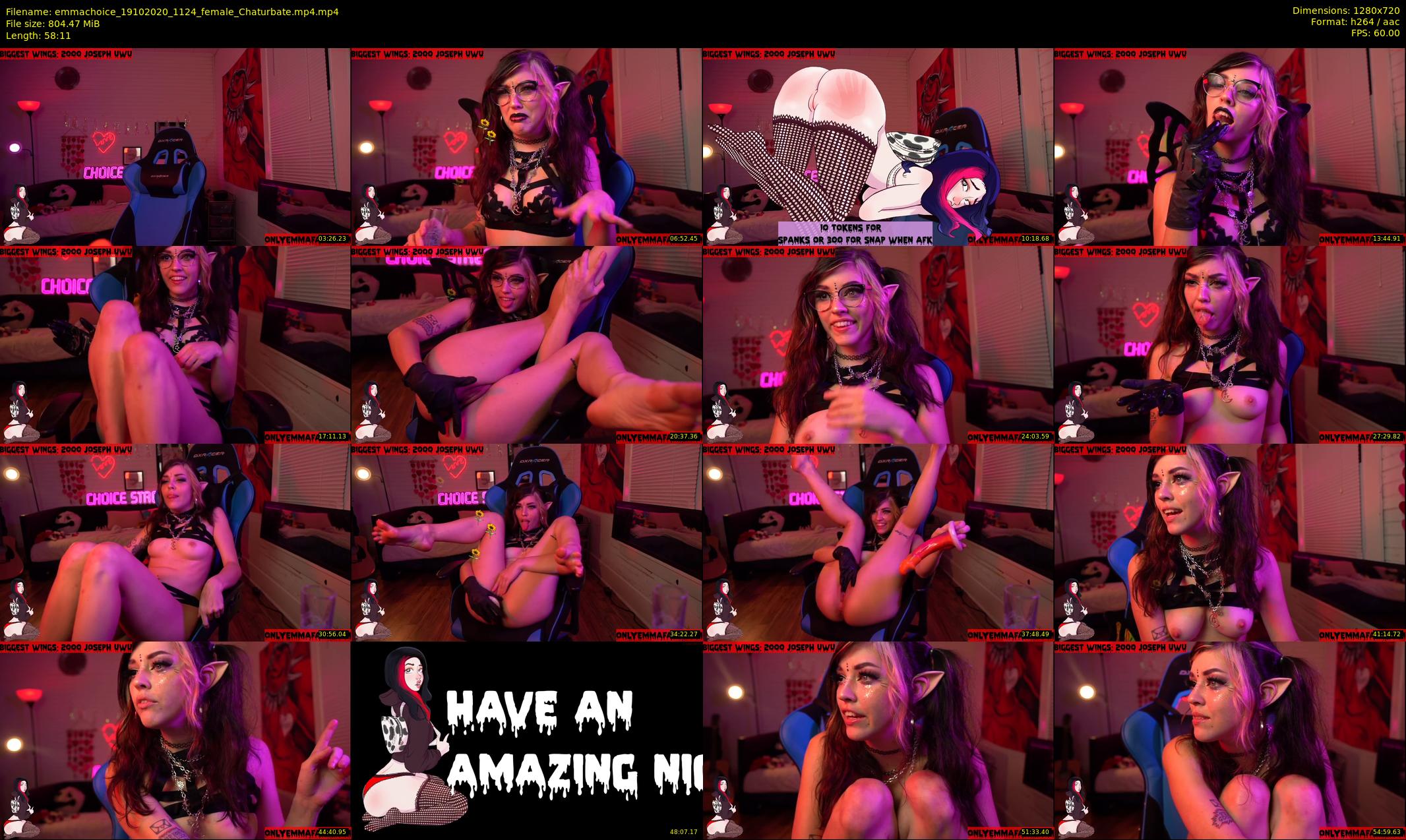 emmachoice — 59 minute Chaturbate female cam show recording, 720p, Oct 19, 2020