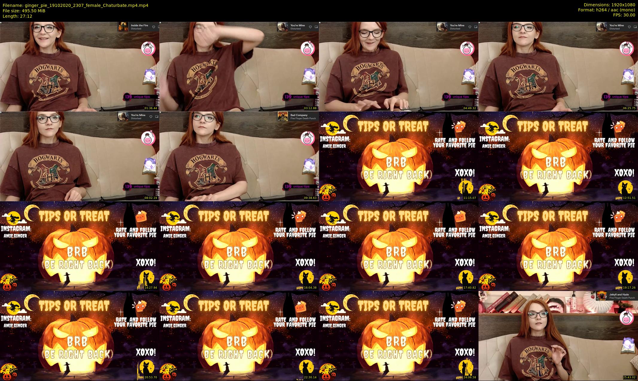 ginger_pie — 28 minute Chaturbate female cam show recording, 1080p, Oct 19, 2020