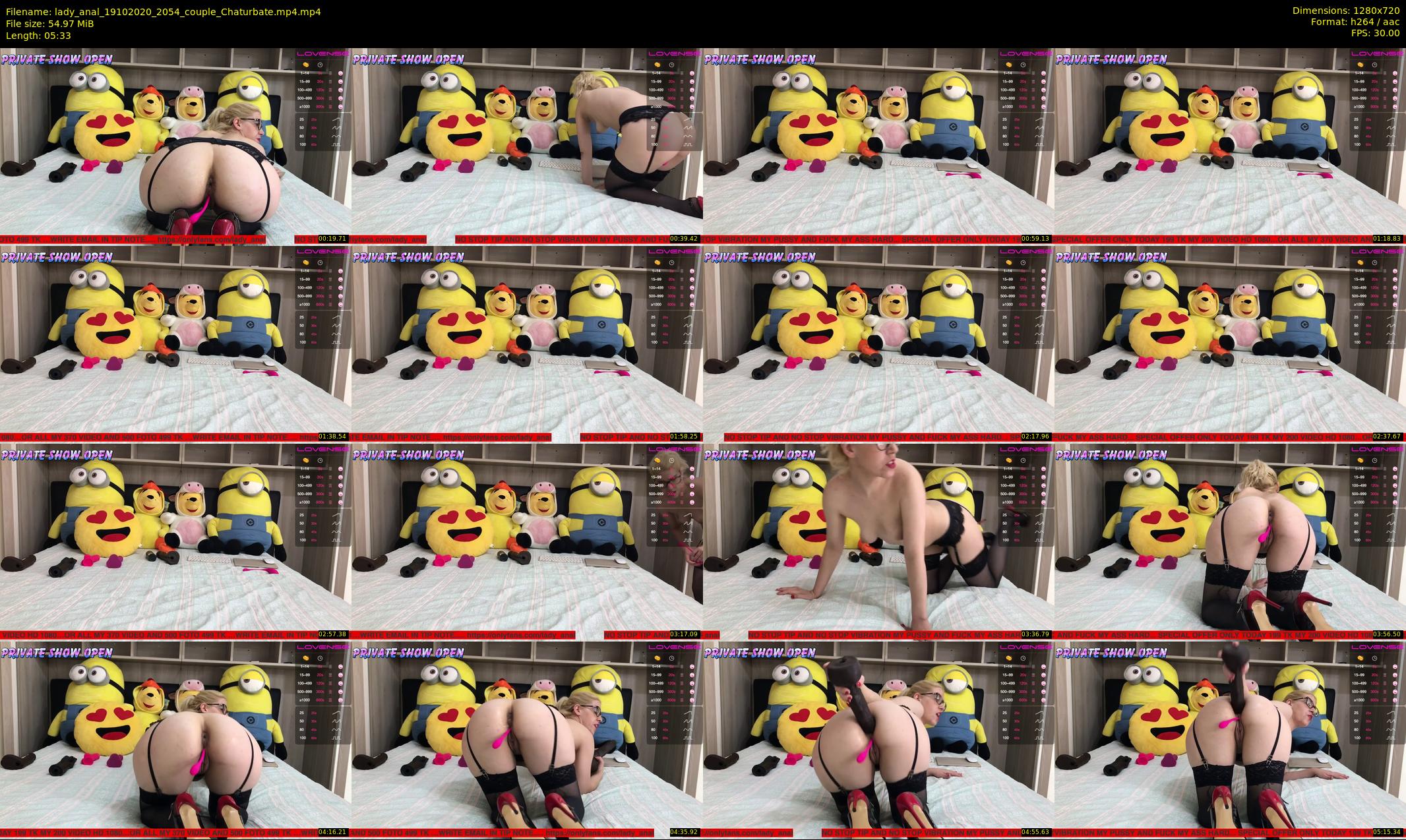lady_anal — 6 minute Chaturbate female cam show recording, 720p, Oct 19, 2020