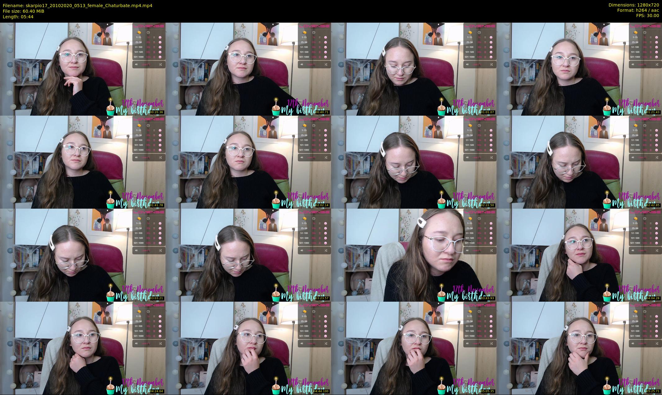 skarpio17 — 6 minute Chaturbate female cam show recording, 720p, Oct 20, 2020