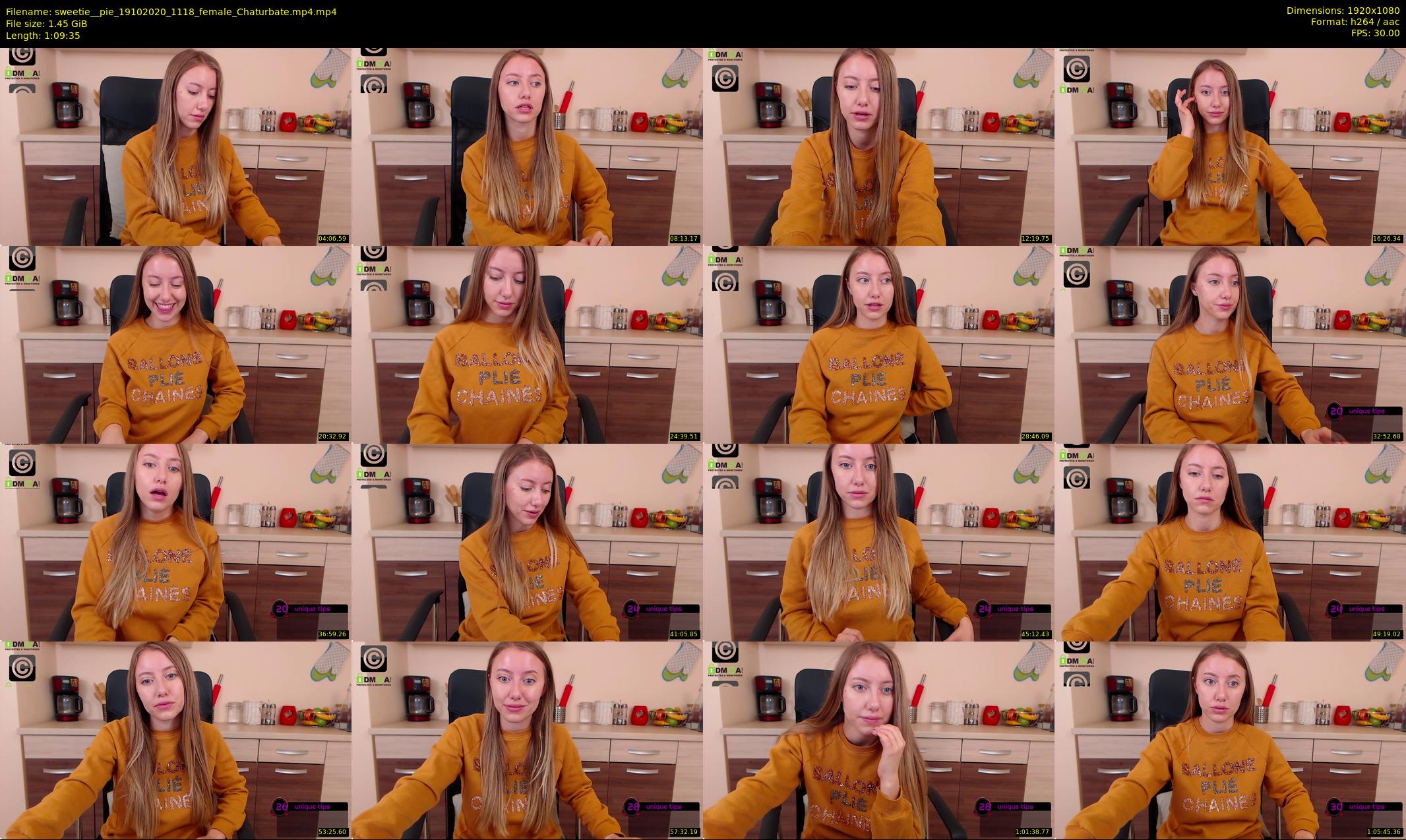 sweetie__pie — 70 minute Chaturbate female cam show recording, 1080p, Oct 19, 2020