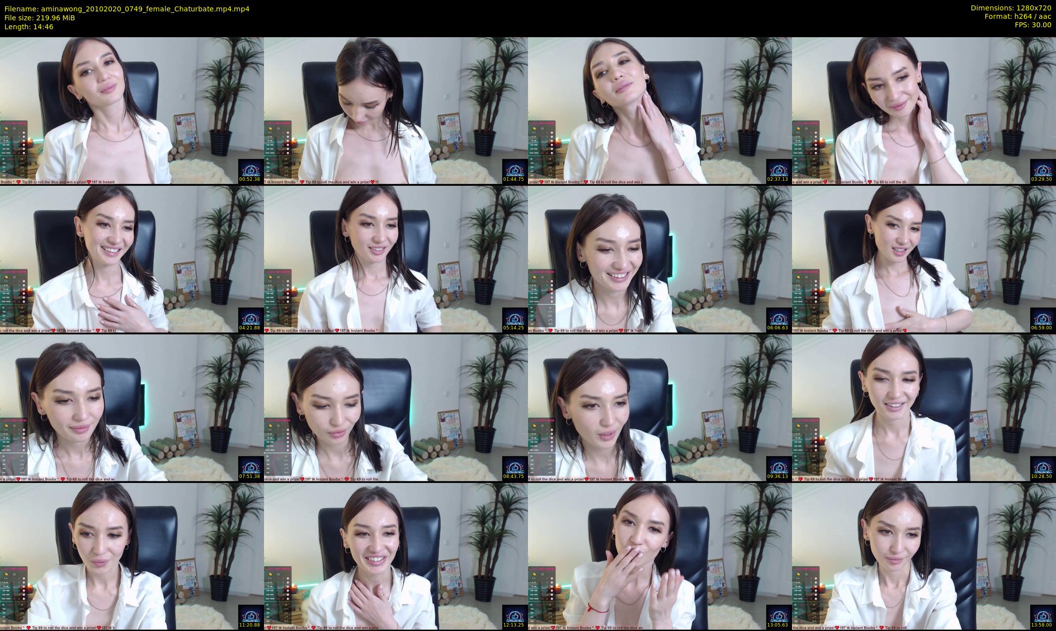 aminawong — 15 minute Chaturbate female cam show recording, 720p, Oct 20, 2020