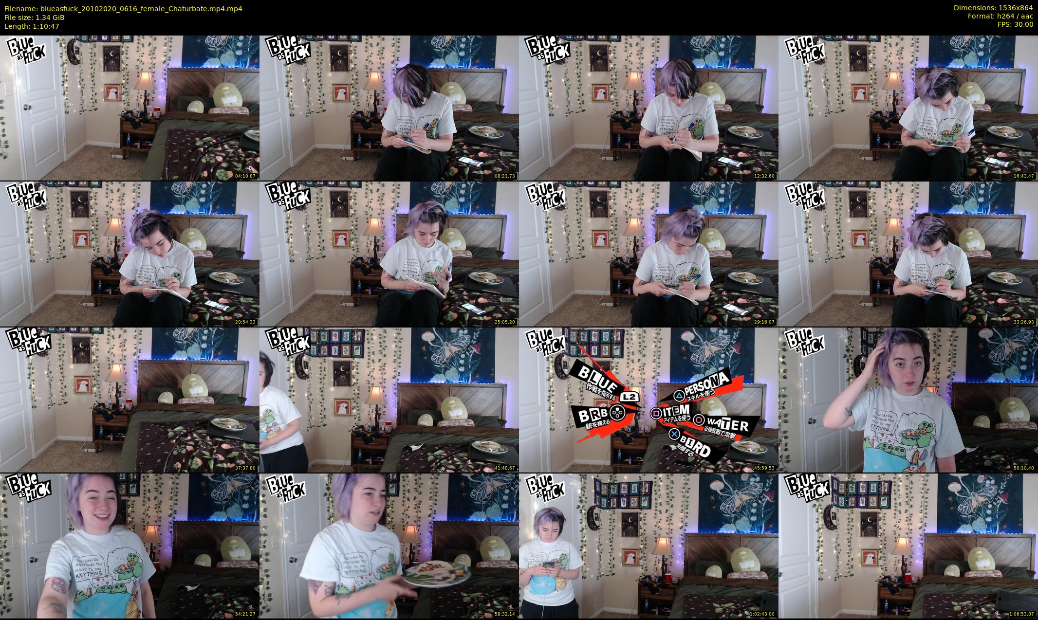 blueasfuck — 71 minute Chaturbate female cam show recording, 720p, Oct 20, 2020