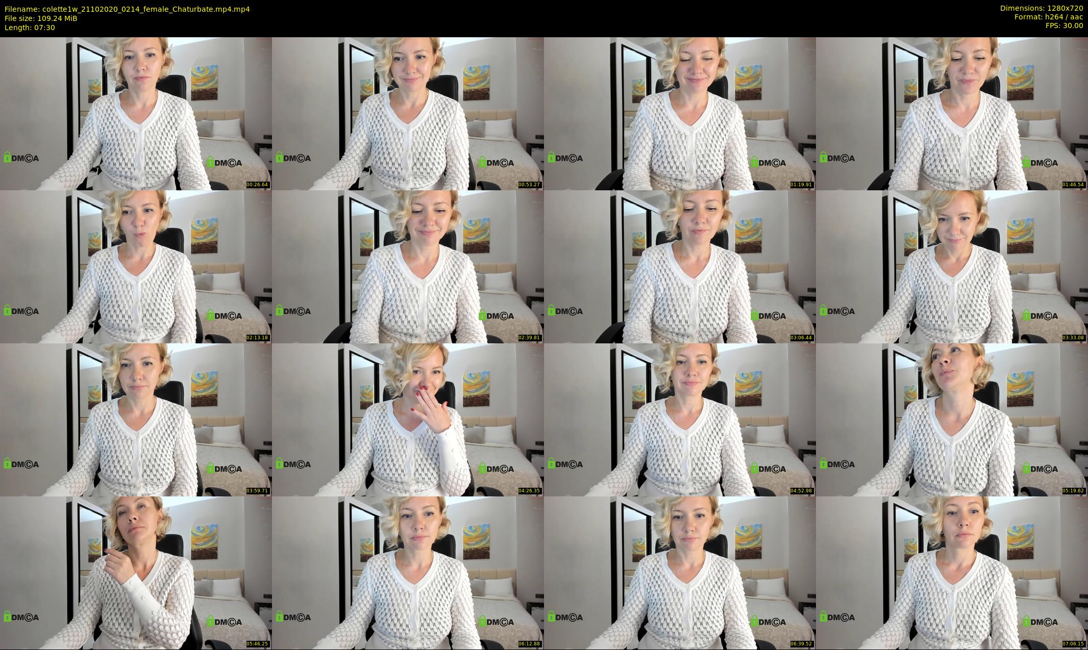 colette1w — 8 minute Chaturbate female cam show recording, 720p, Oct 21, 2020