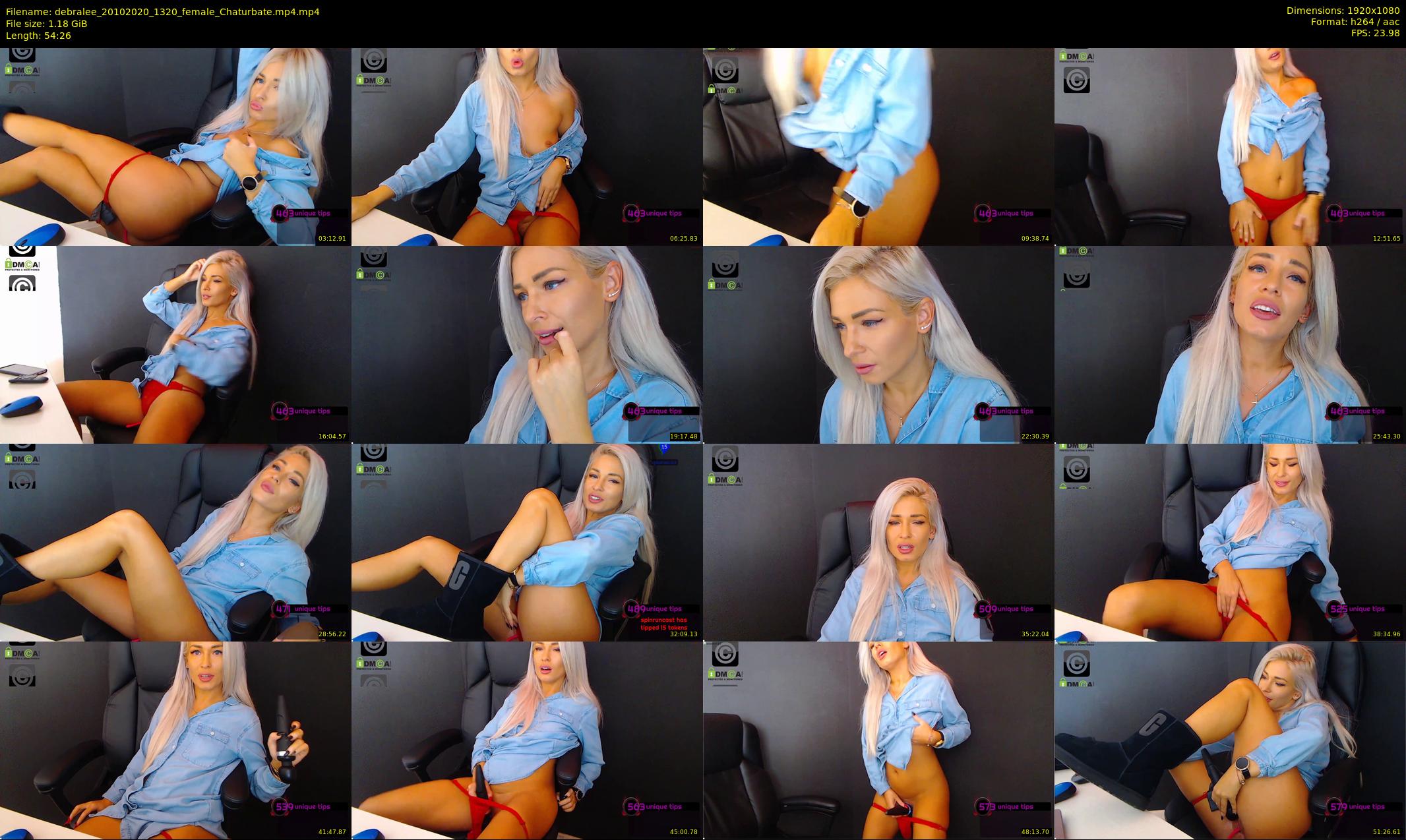 debralee — 55 minute Chaturbate female cam show recording, 1080p, Oct 20, 2020