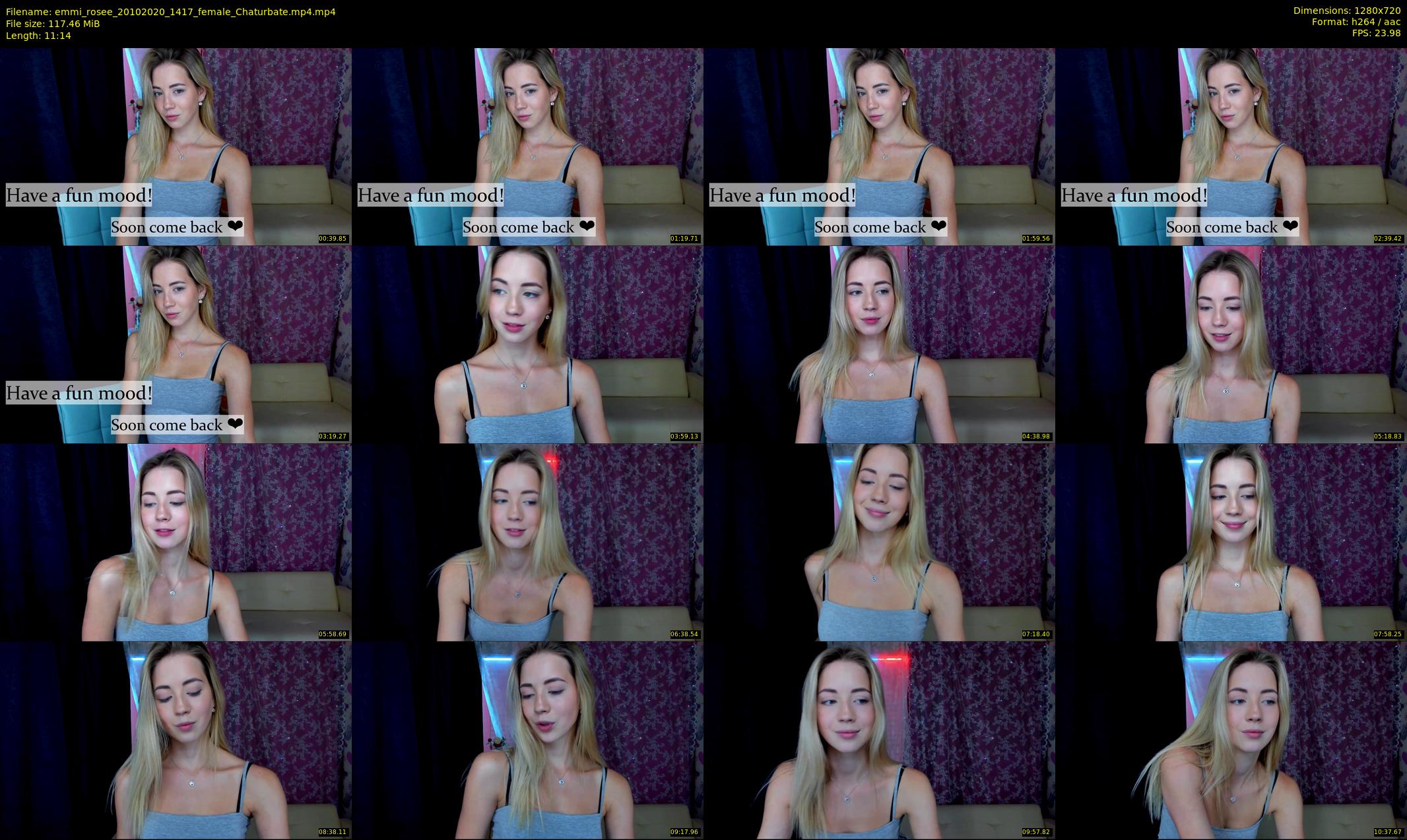 emmi_rosee — 12 minute Chaturbate female cam show recording, 720p, Oct 20, 2020