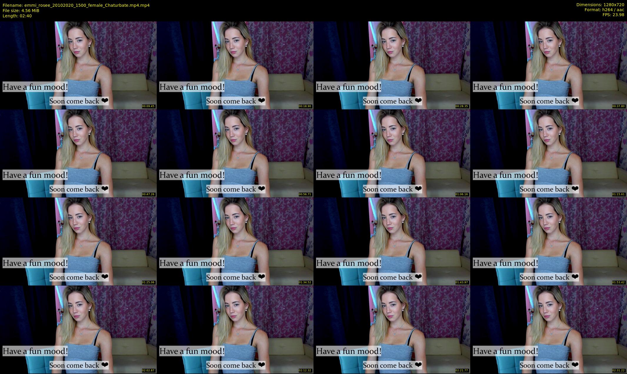 emmi_rosee — 3 minute Chaturbate female cam show recording, 720p, Oct 20, 2020