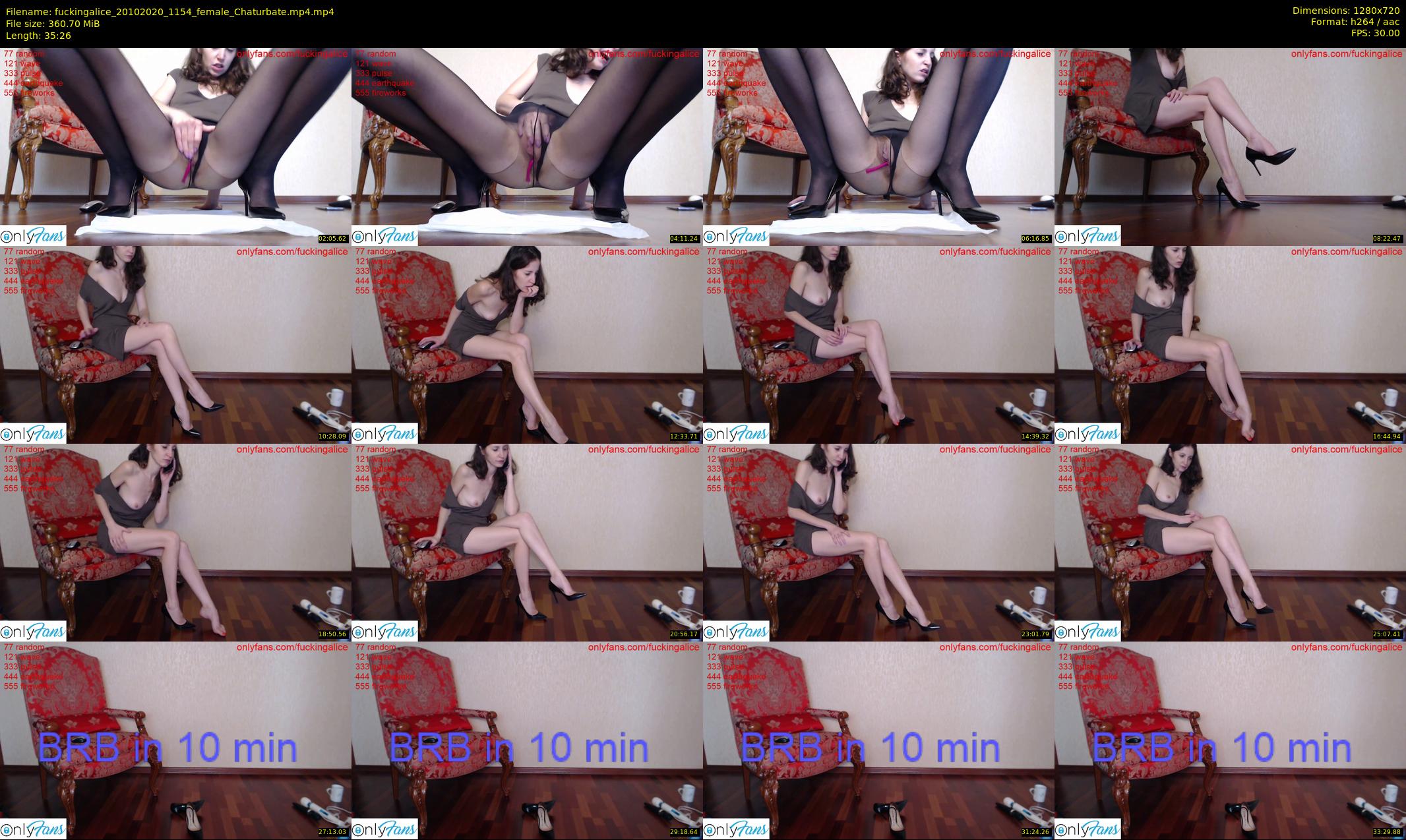 fuckingalice — 36 minute Chaturbate female cam show recording, 720p, Oct 20, 2020