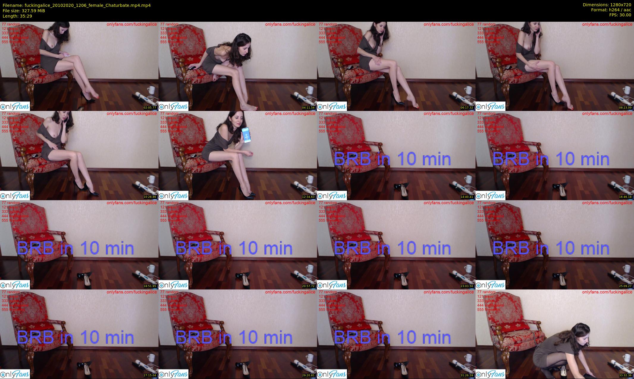 fuckingalice — 36 minute Chaturbate female cam show recording, 720p, Oct 20, 2020
