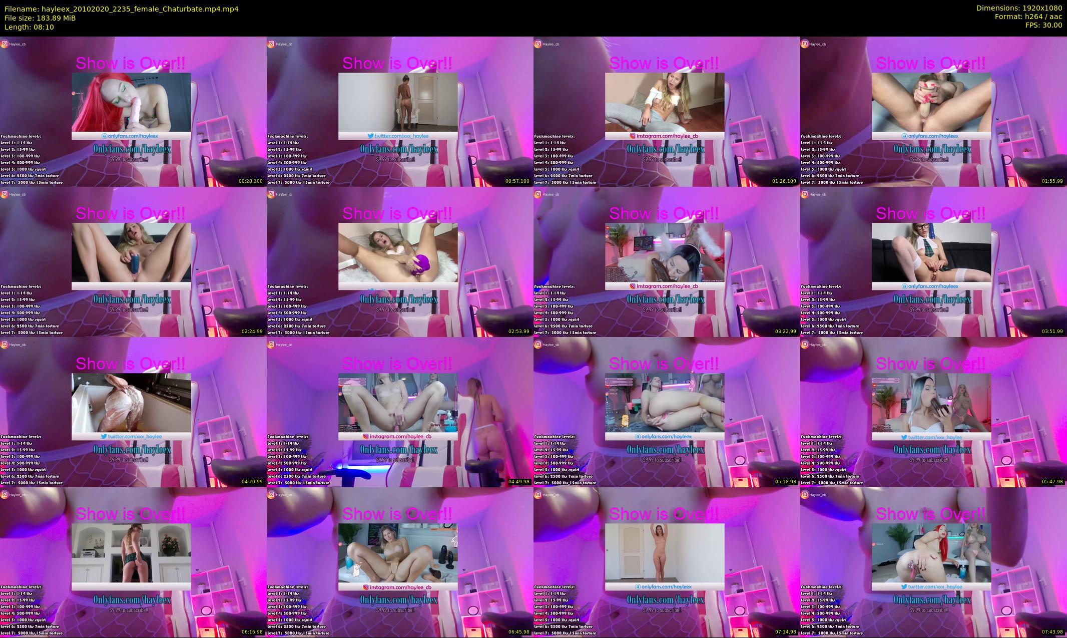 hayleex — 9 minute Chaturbate female cam show recording, 1080p, Oct 20, 2020