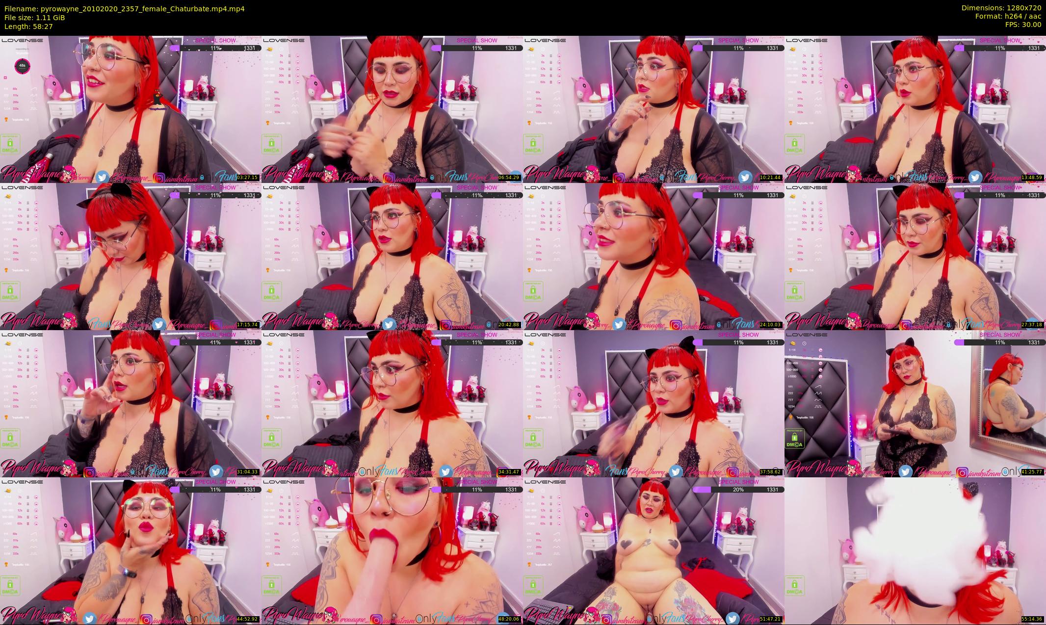 pyrowayne — 59 minute Chaturbate female cam show recording, 720p, Oct 20, 2020