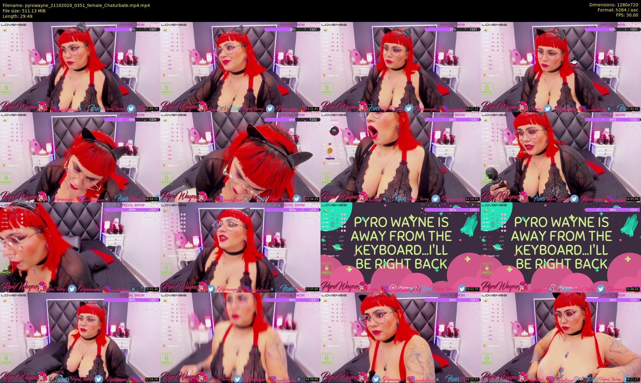 pyrowayne — 30 minute Chaturbate female cam show recording, 720p, Oct 21, 2020