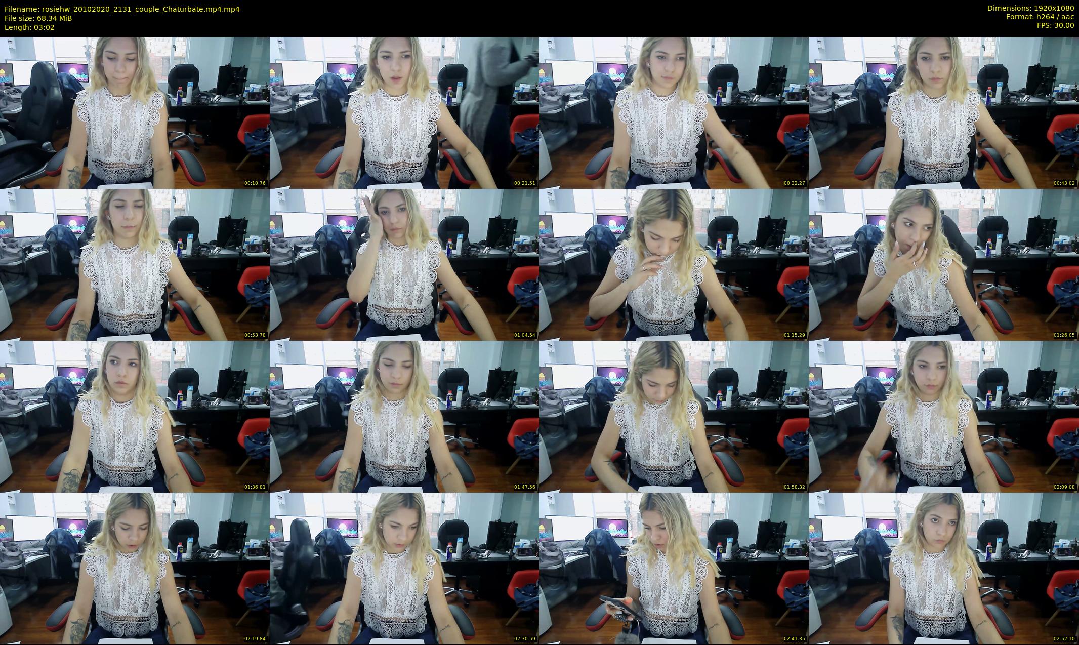 rosiehw — 4 minute Chaturbate couple cam show recording, 1080p, Oct 20, 2020