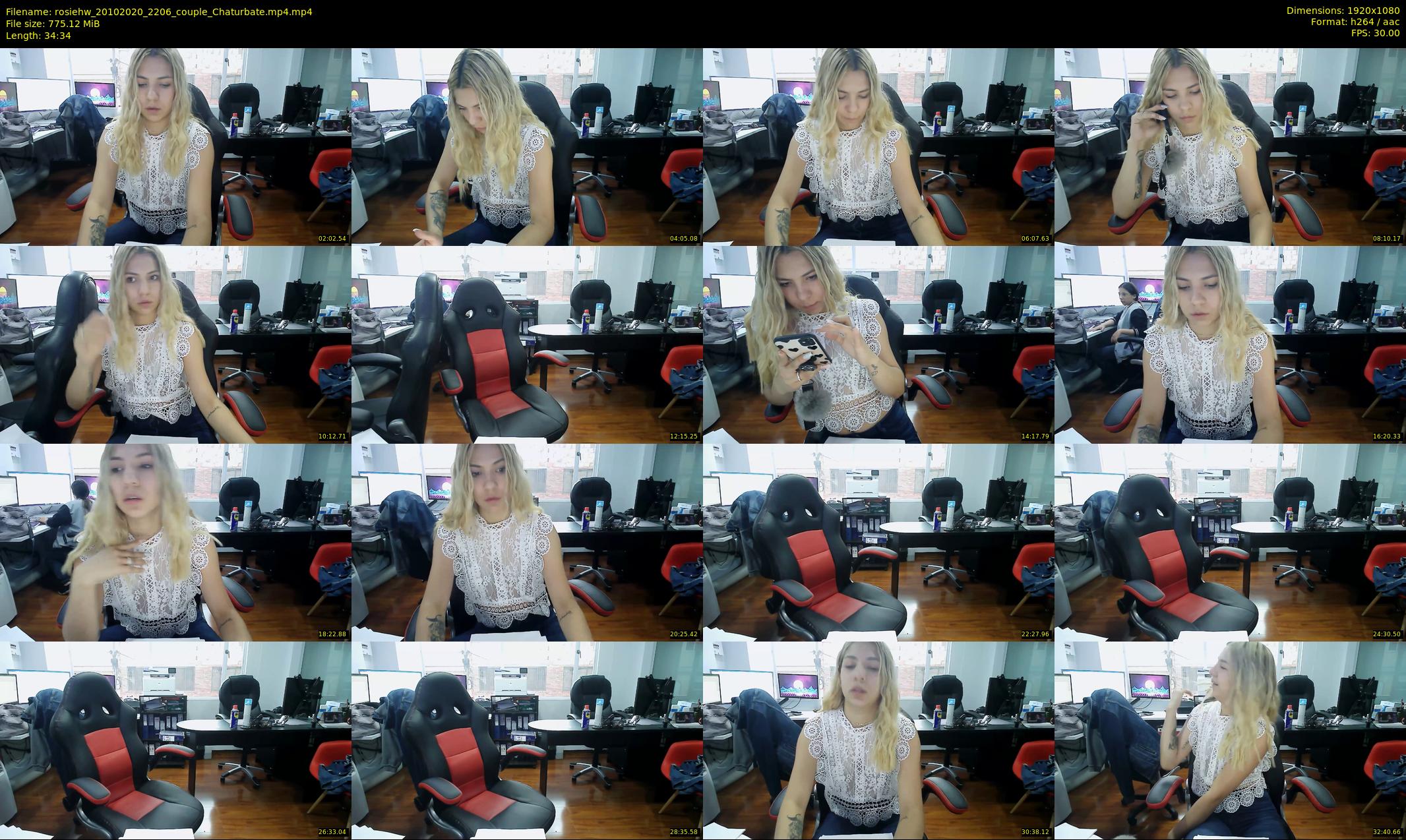 rosiehw — 35 minute Chaturbate couple cam show recording, 1080p, Oct 20, 2020