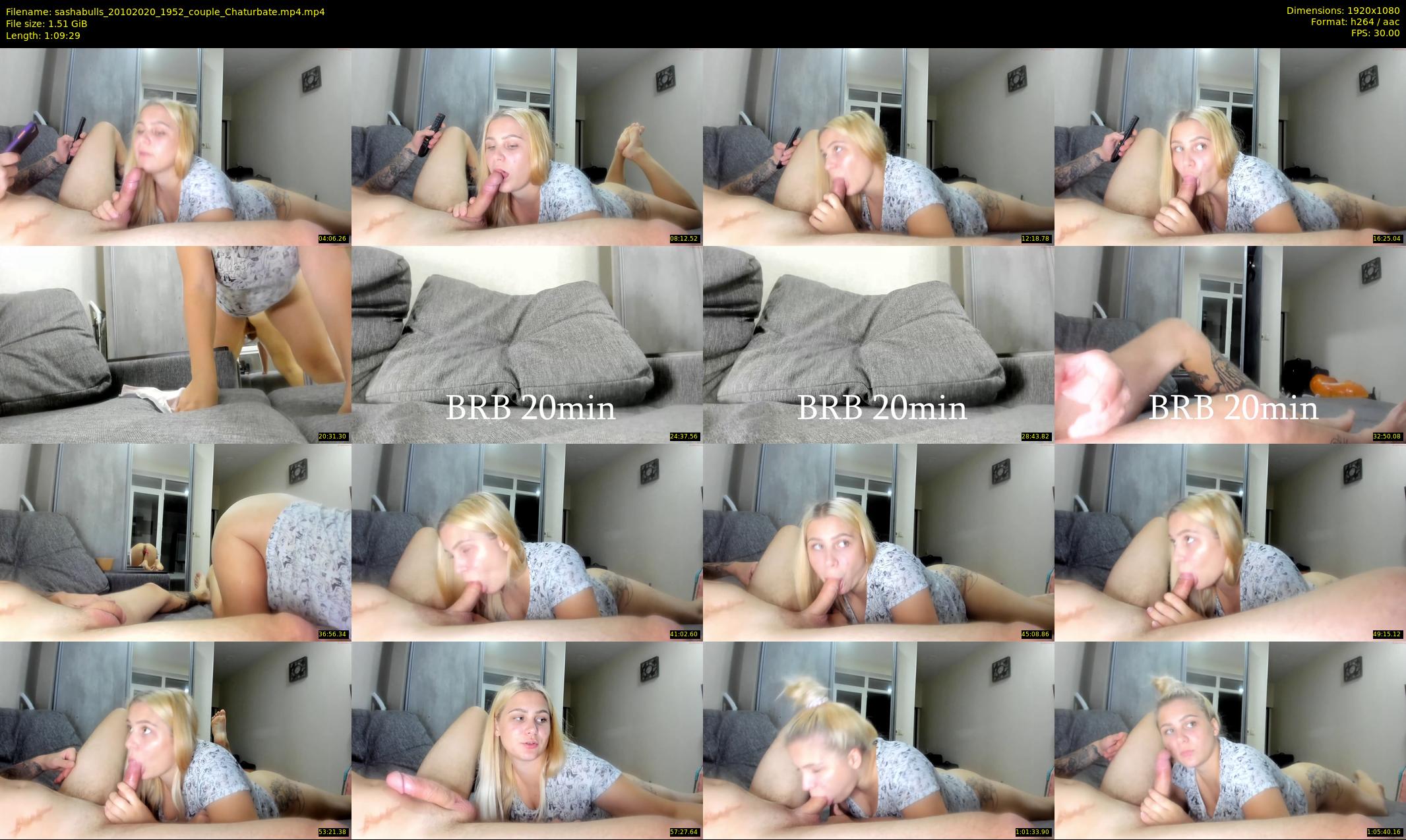 sashabulls — 70 minute Chaturbate couple cam show recording, 1080p, Oct 20, 2020