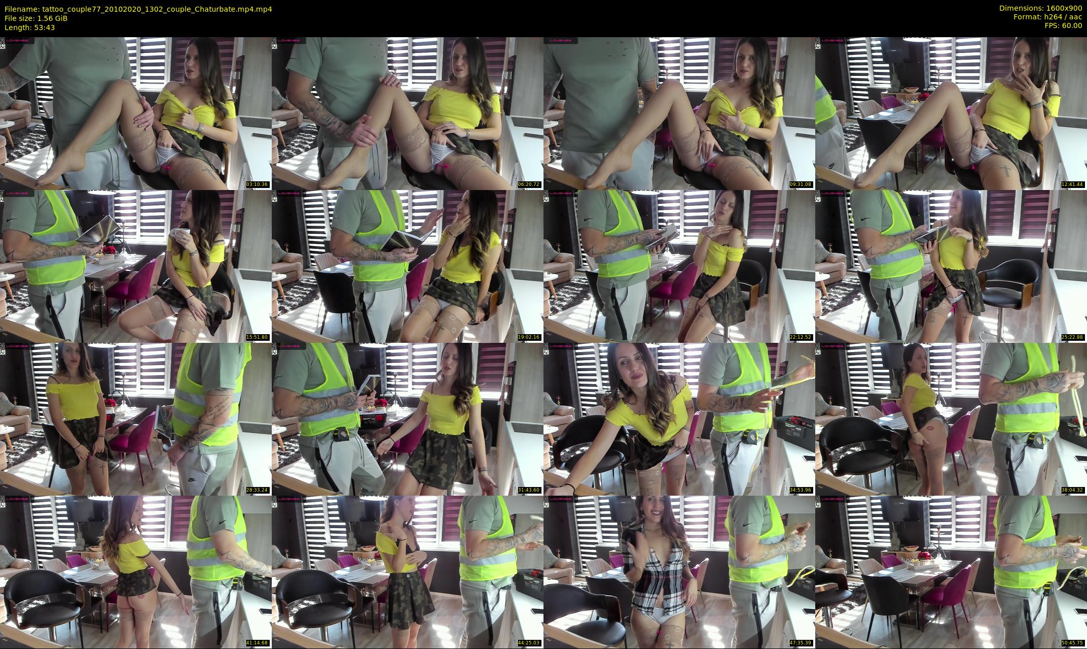 tattoo_couple77 — 54 minute Chaturbate couple cam show recording, 720p, Oct 20, 2020