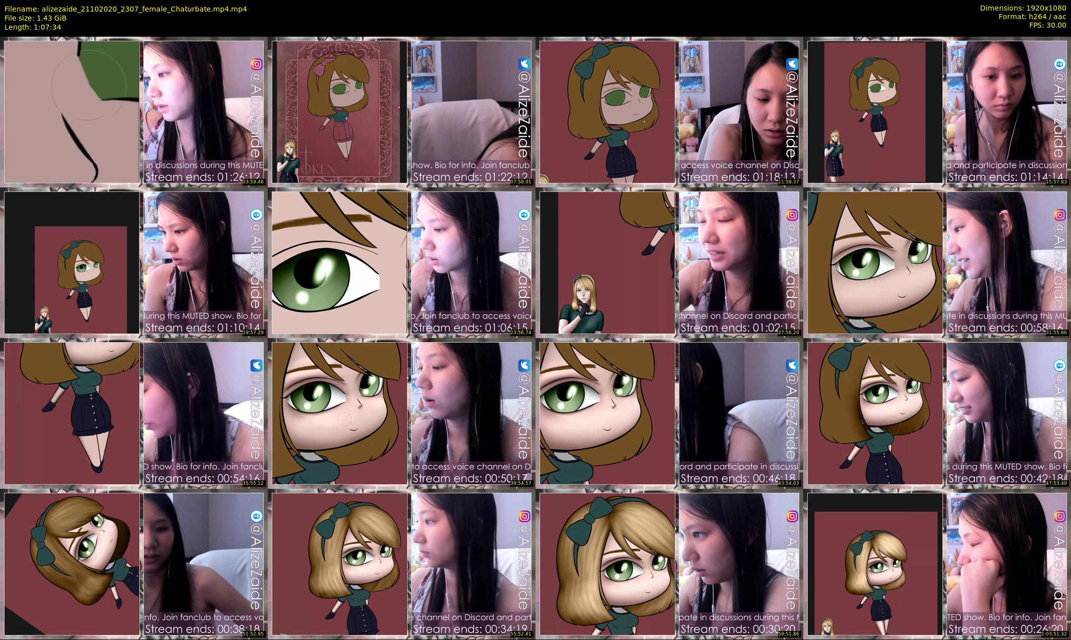 alizezaide — 68 minute Chaturbate female cam show recording, 1080p, Oct 21, 2020