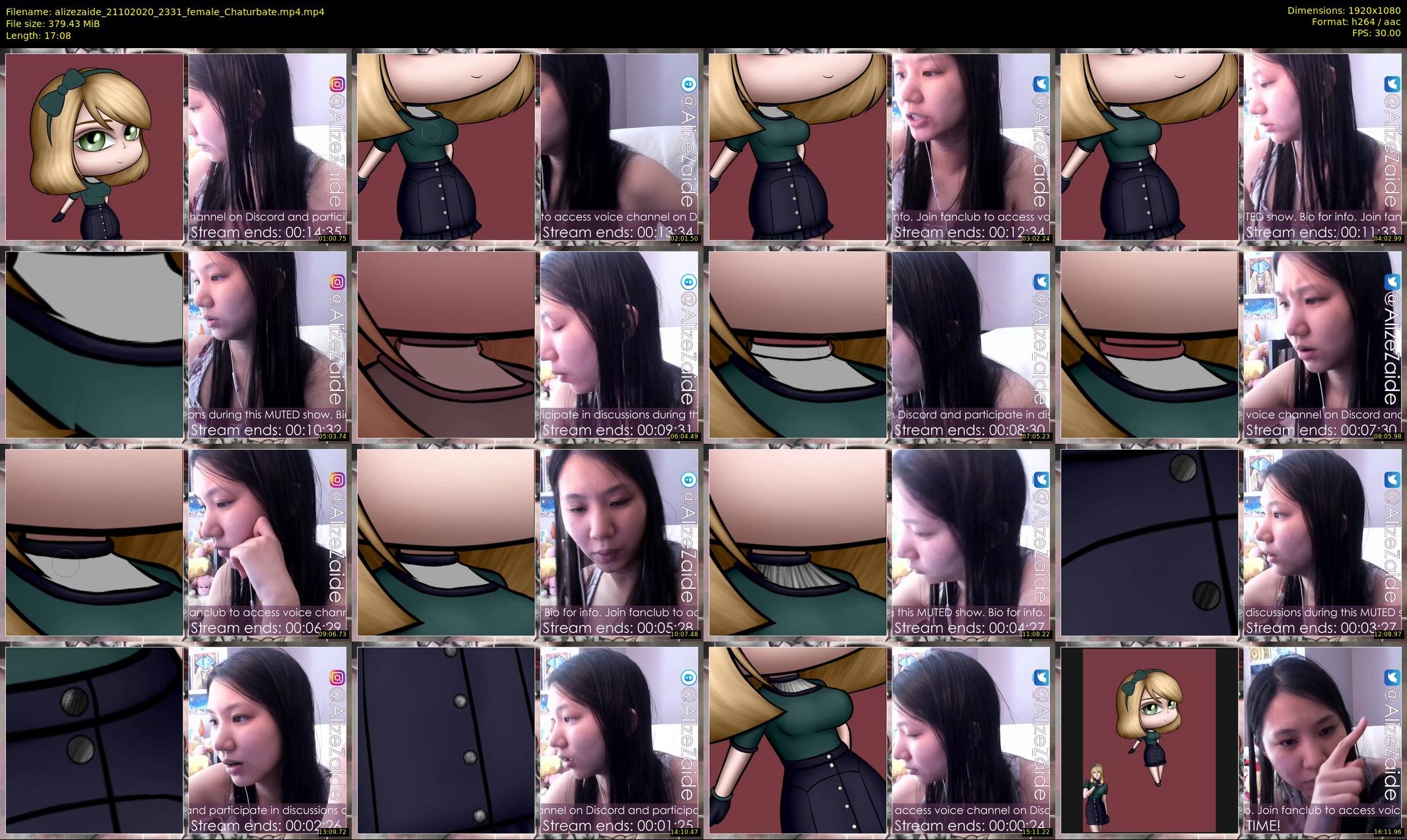 alizezaide — 18 minute Chaturbate female cam show recording, 1080p, Oct 21, 2020