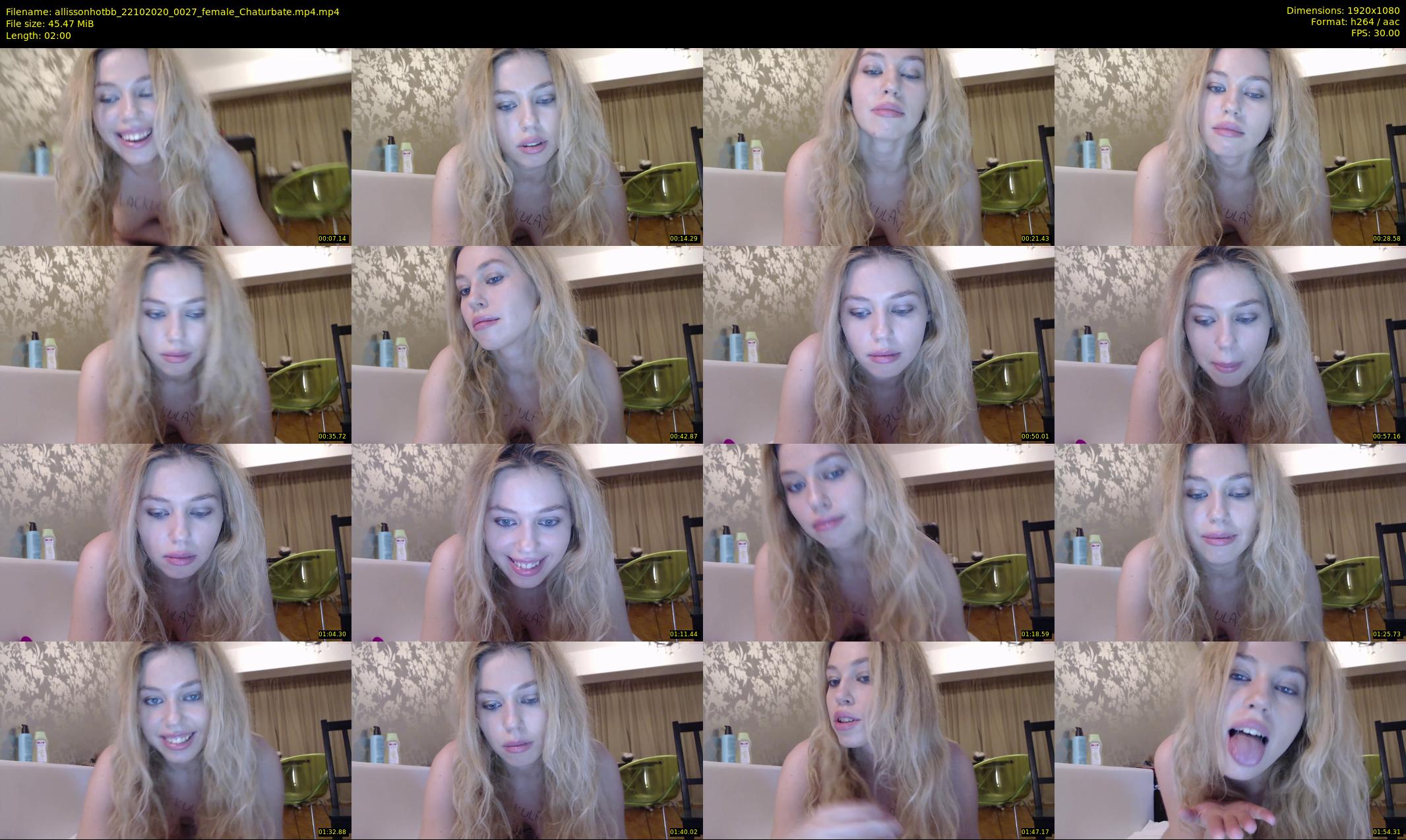allissonhotbb — 2 minute Chaturbate female cam show recording, 1080p, Oct 22, 2020