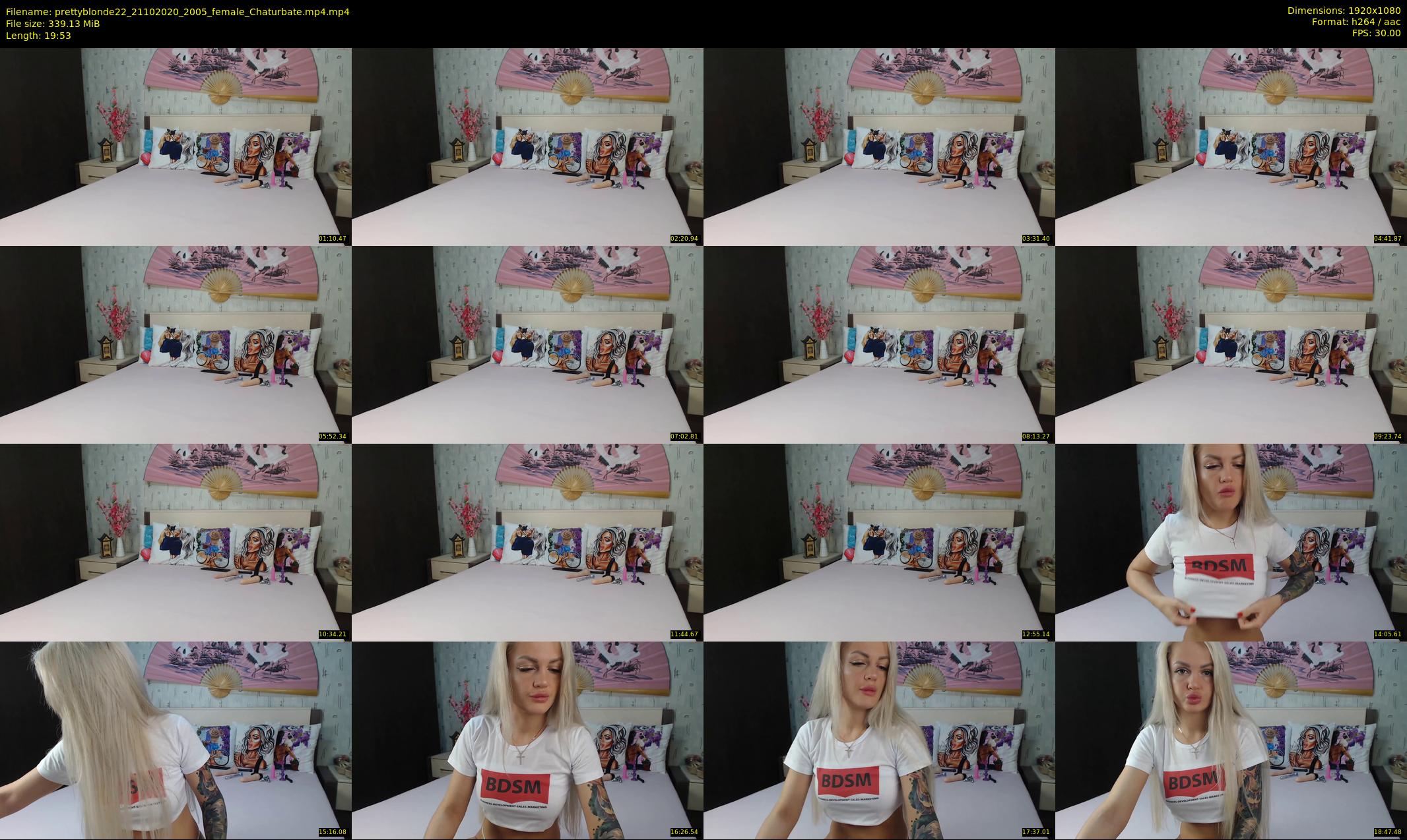 prettyblonde22 — 20 minute Chaturbate female cam show recording, 1080p, Oct 21, 2020